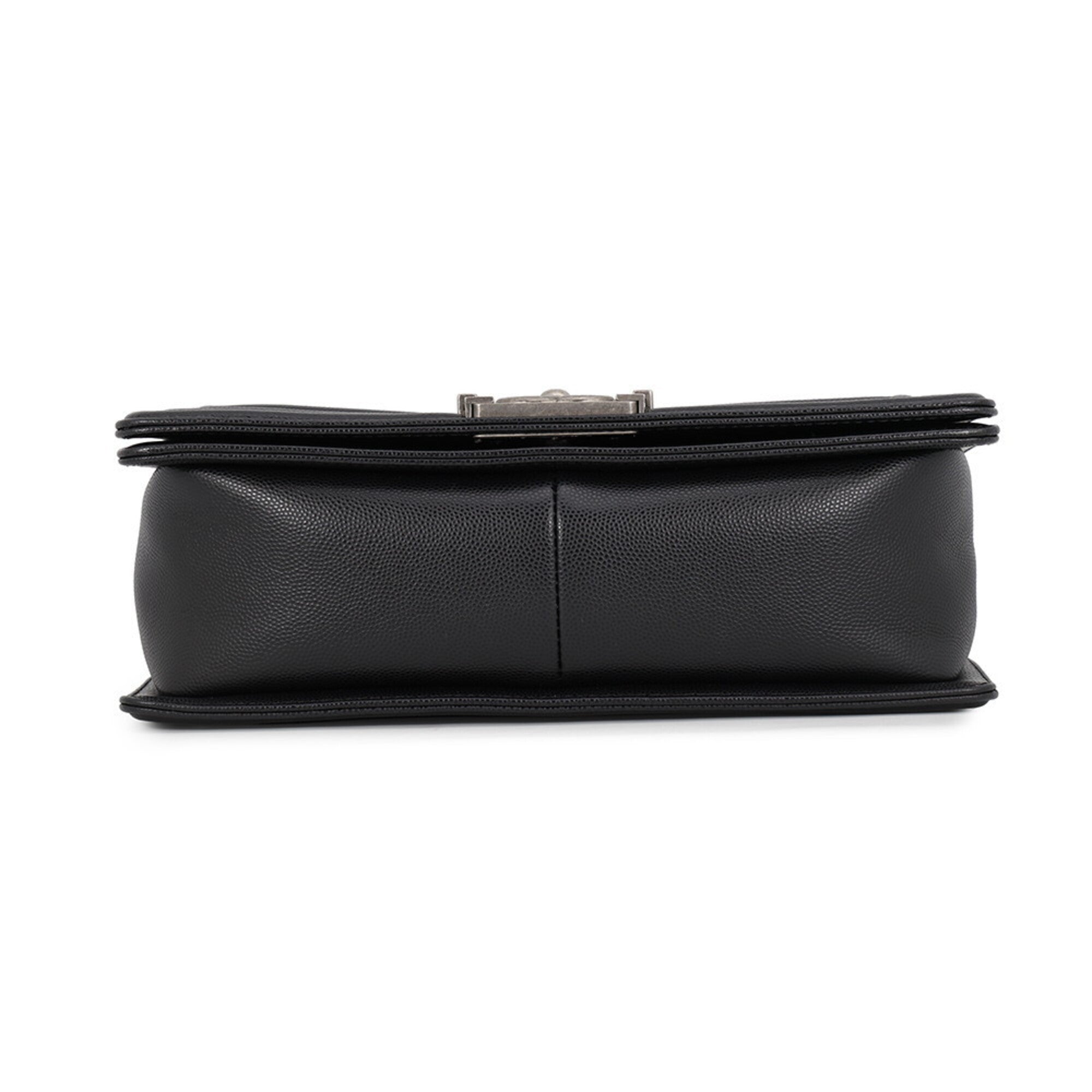 Chanel Matelasse Black Grained Calfskin Handbag Shoulder Bag (Pre-Owned)