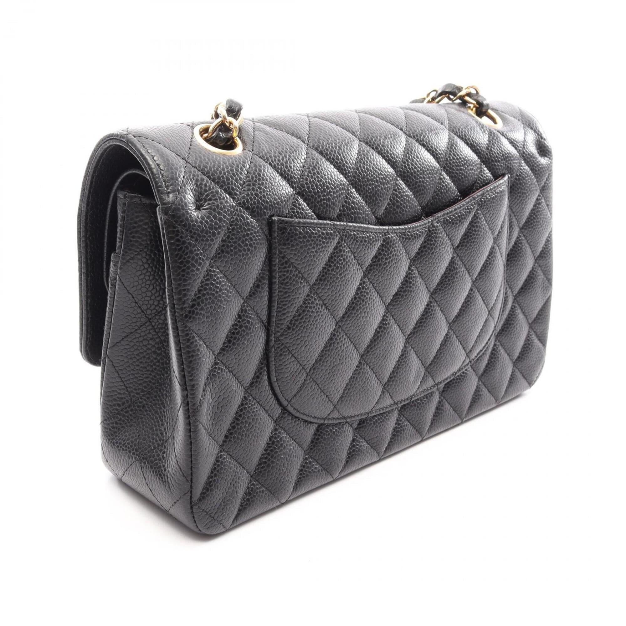 Chanel Black Grained Calfskin Handbag Shoulder Bag (Pre-Owned)