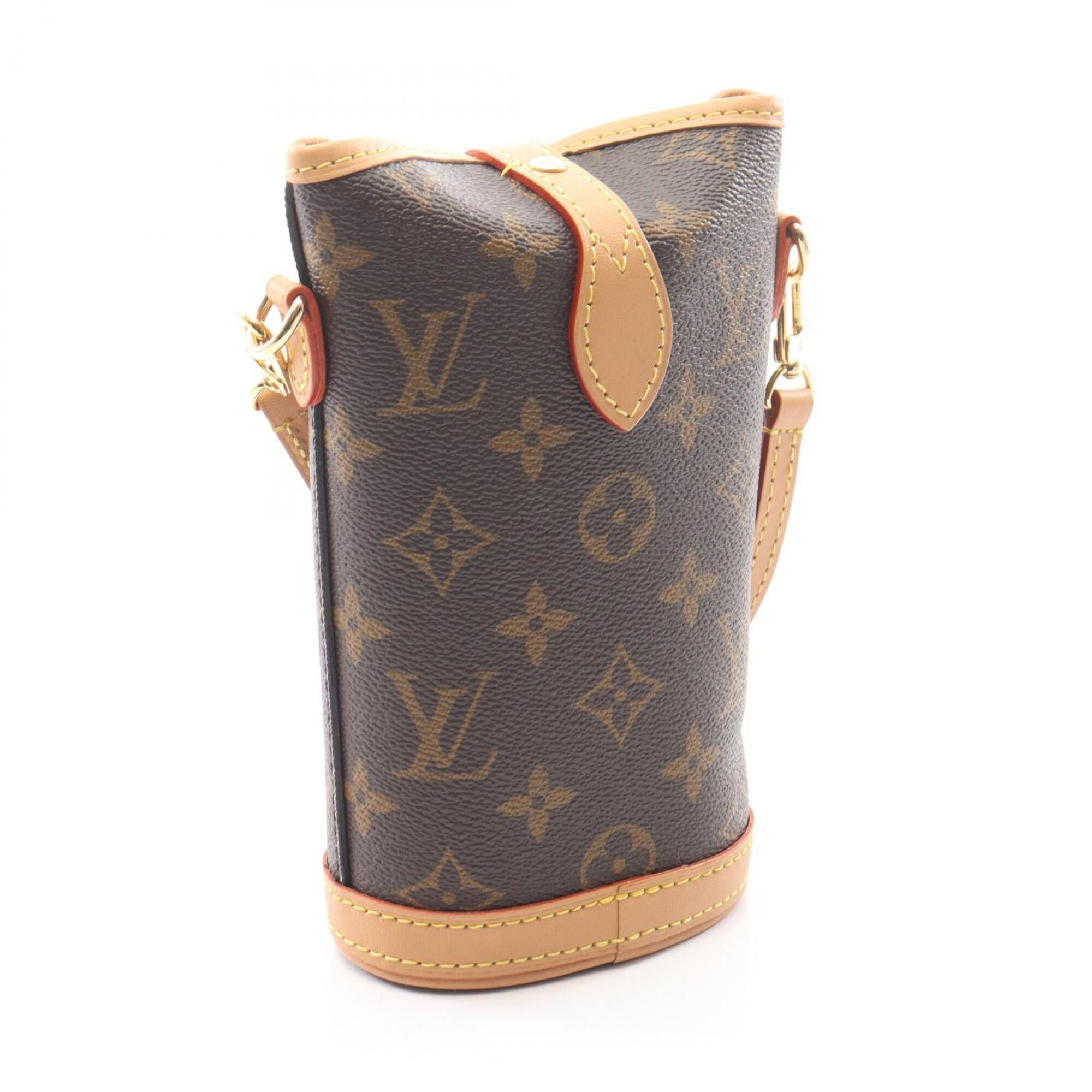 Louis Vuitton Brown Coated Canvas Leather Handbag Shoulder Bag (Pre-Owned)