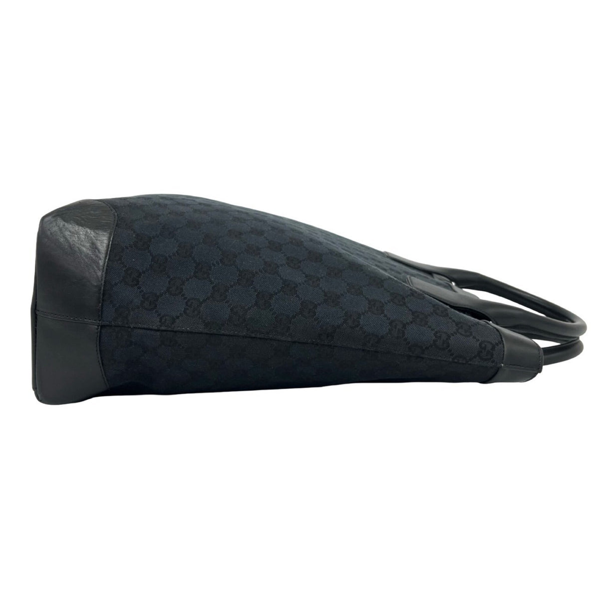 Gucci Black Canvas Leather Handbag Tote Bag (Pre-Owned)