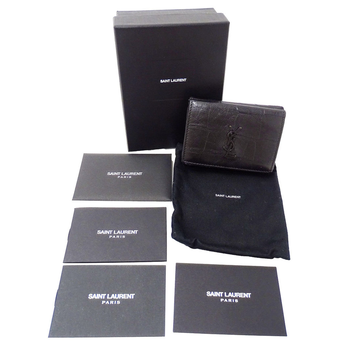 Saint Laurent Black Leather Wallet (Tri-Fold) (Pre-Owned)