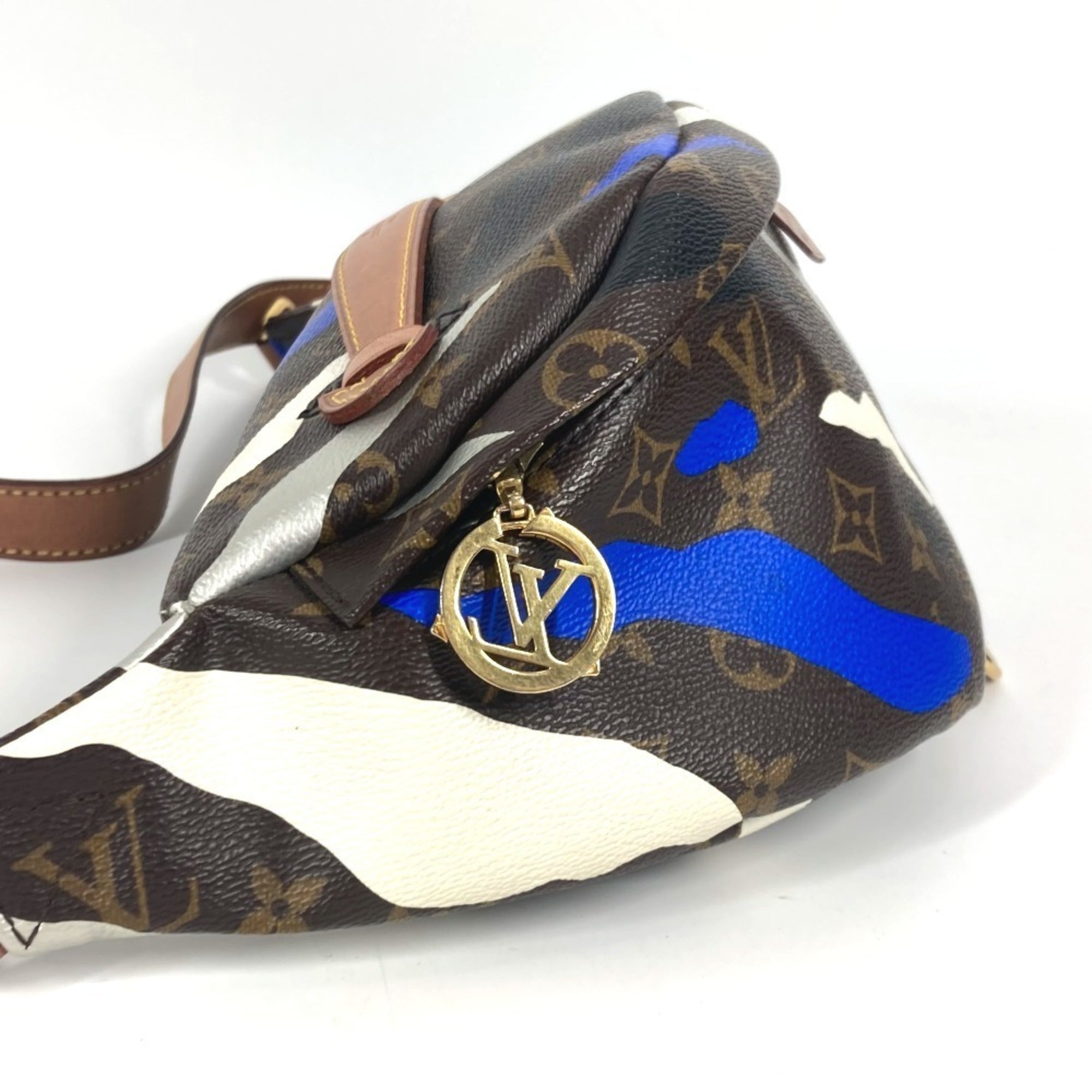 Louis Vuitton Blue Brown White Monogram Sling Bag (Pre-Owned)