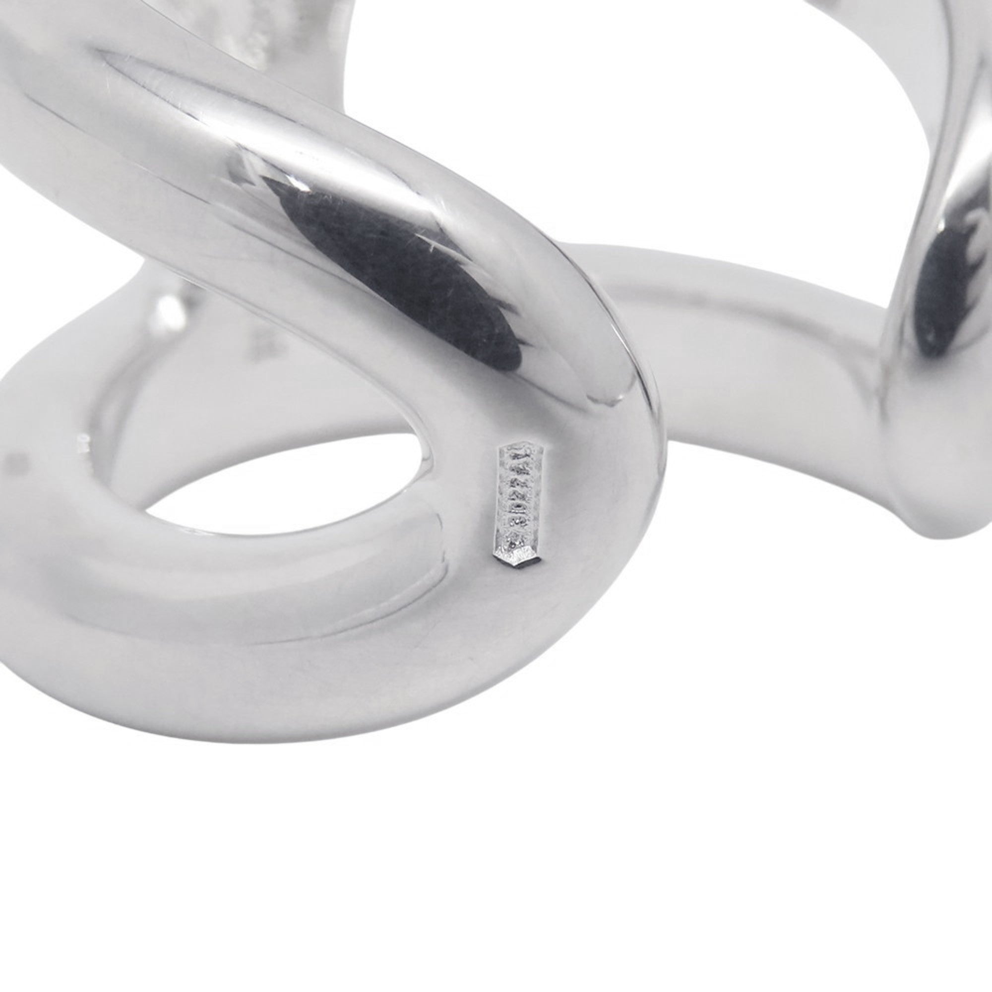Hermes Silver 925 Band Ring (Pre-Owned)