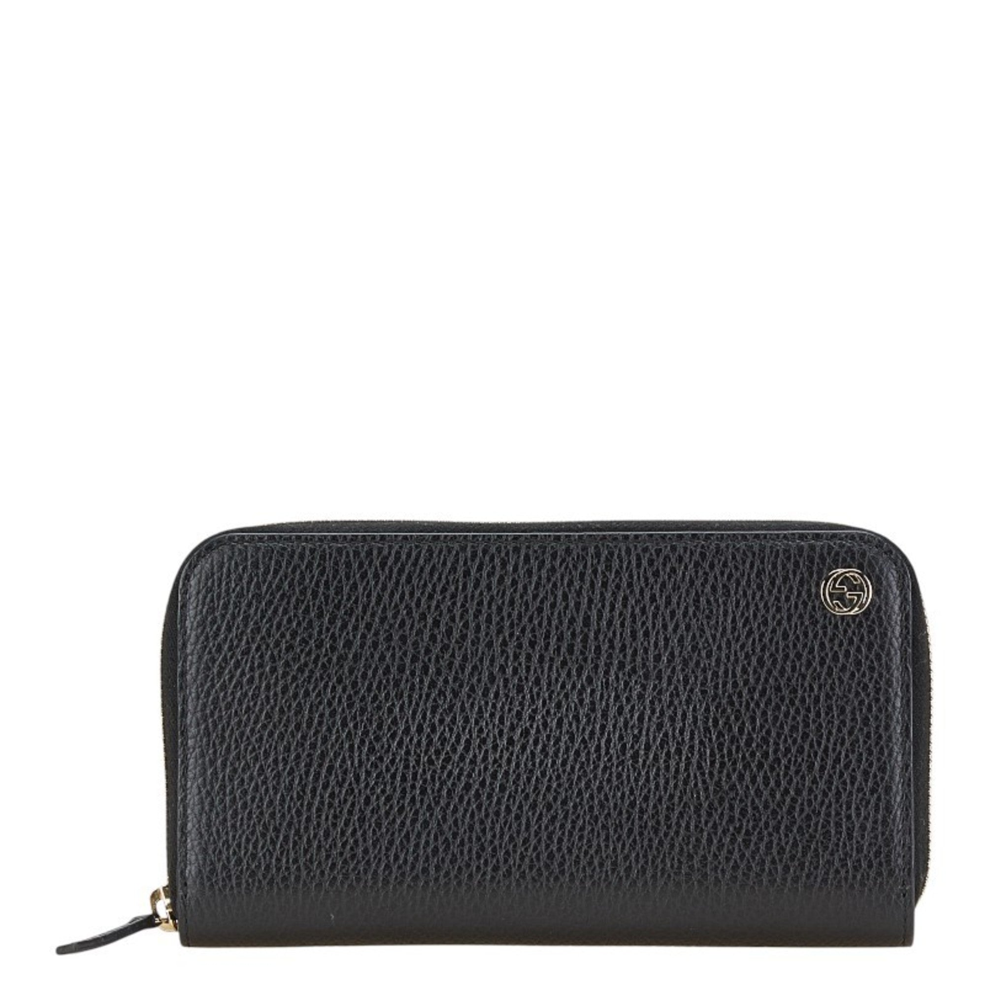 Gucci Black Leather Long Wallet (Bi-Fold) (Pre-Owned)