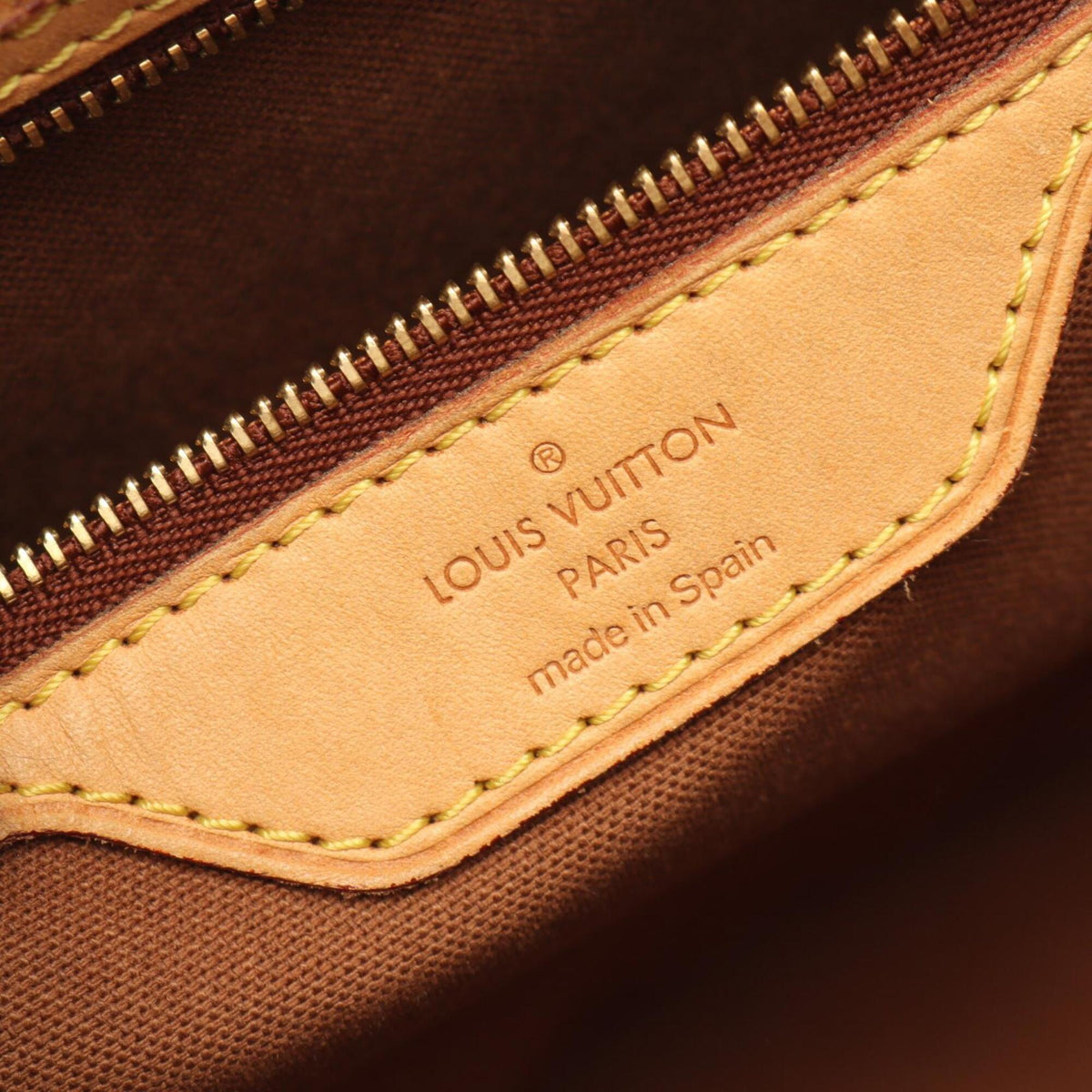 Louis Vuitton Brown Coated Canvas Leather Handbag Shoulder Bag (Pre-Owned)
