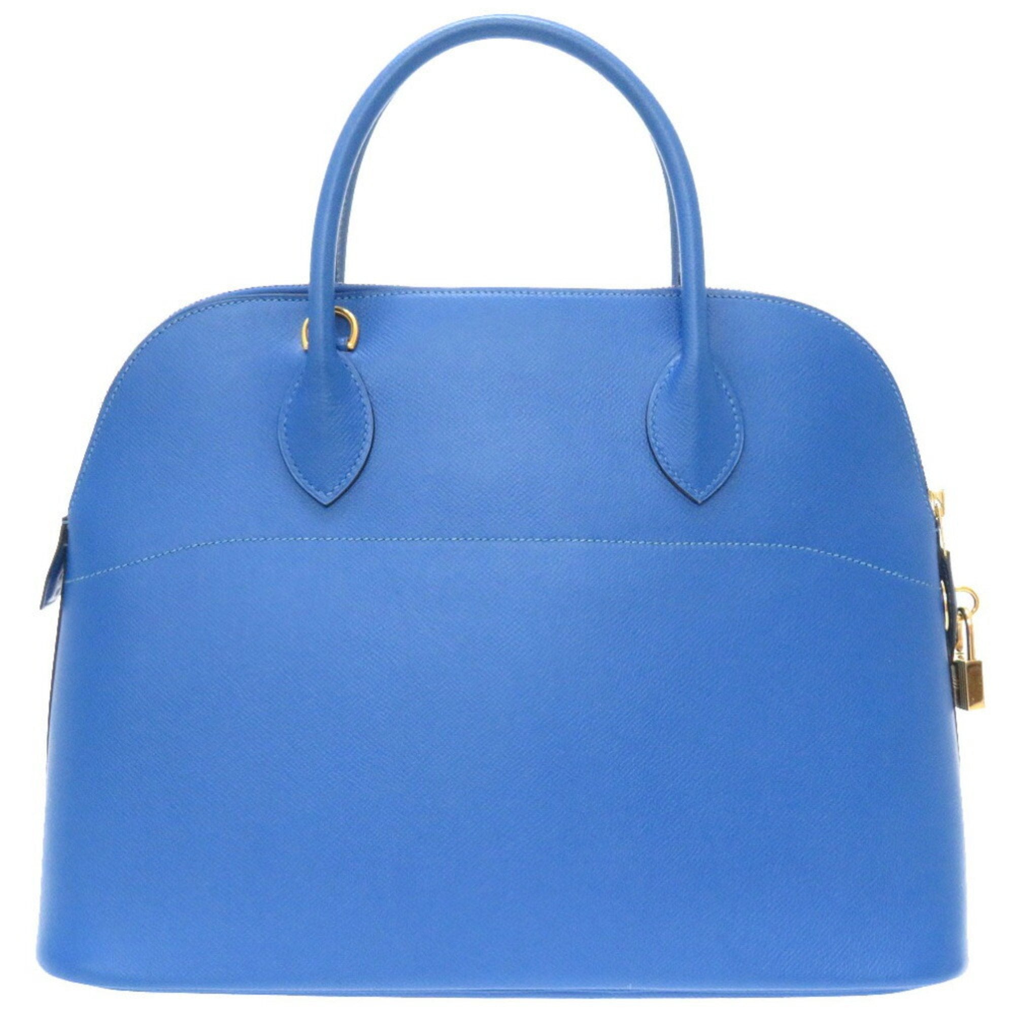 Hermes Bolide Blue Courchevel Leather Handbag (Pre-Owned)