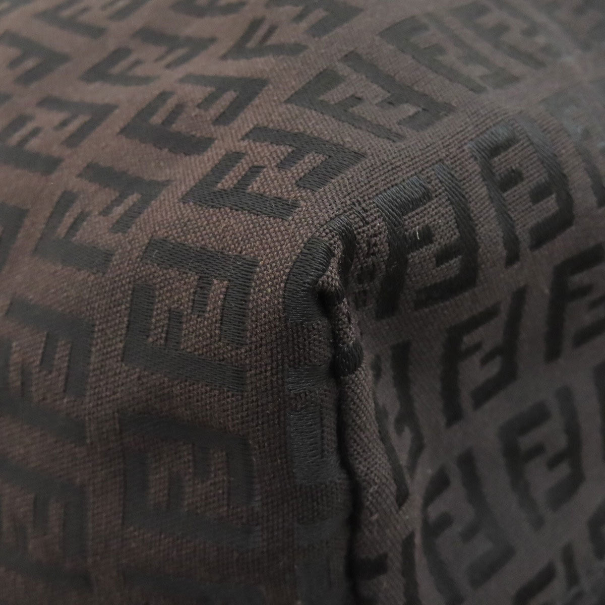 Fendi Zucchino Dark Brown Canvas Tote Bag (Pre-Owned)