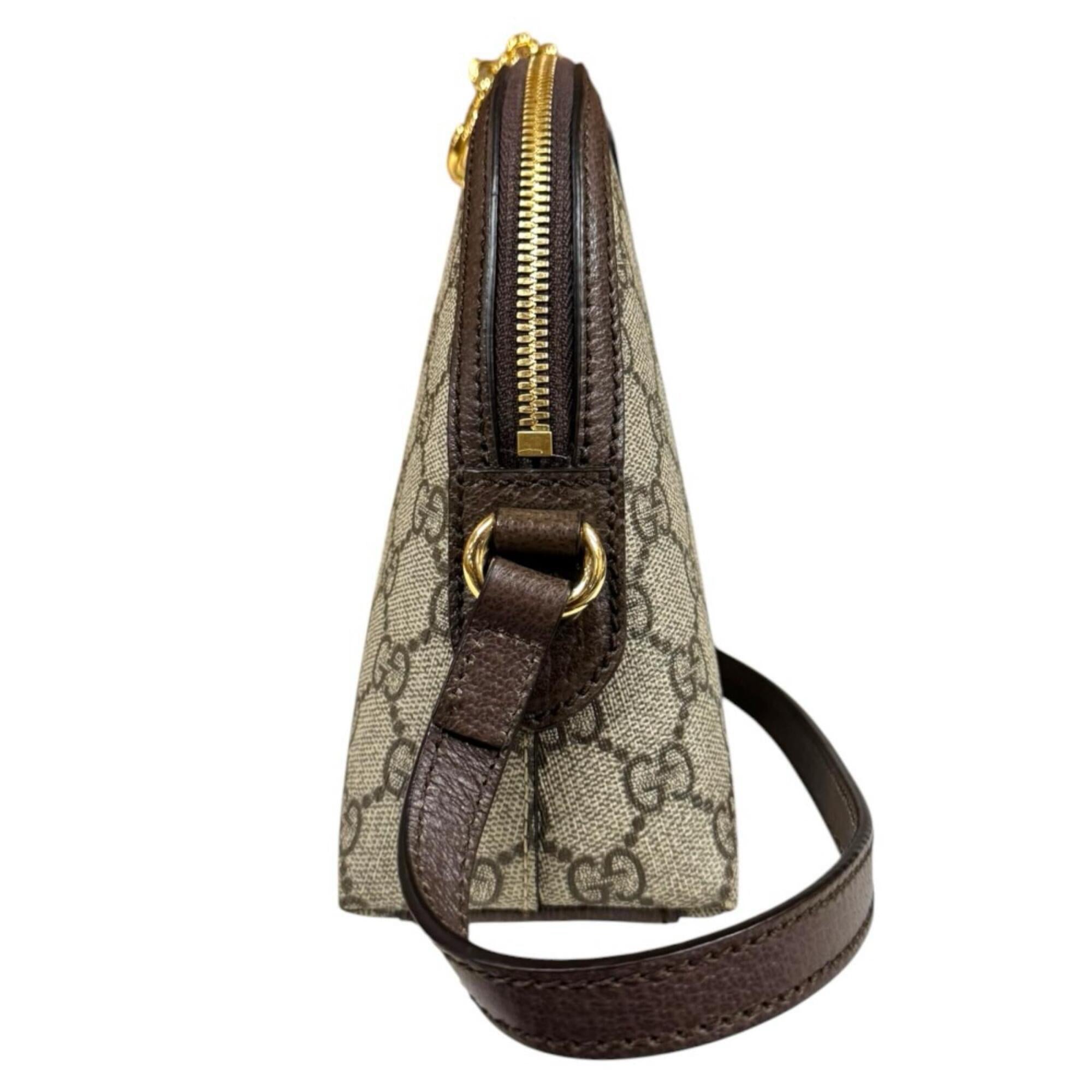 Gucci Beige Brown Gg Supreme Canvas Shoulder Bag (Pre-Owned)