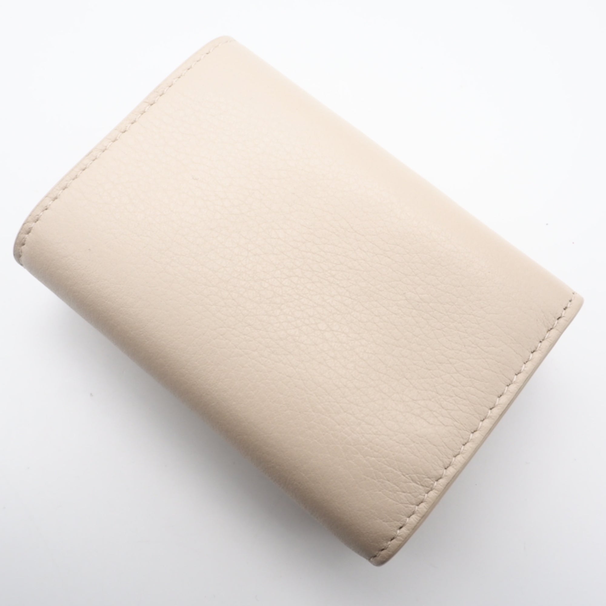 Yves Saint Laurent Beige Leather Wallet (Tri-Fold) (Pre-Owned)