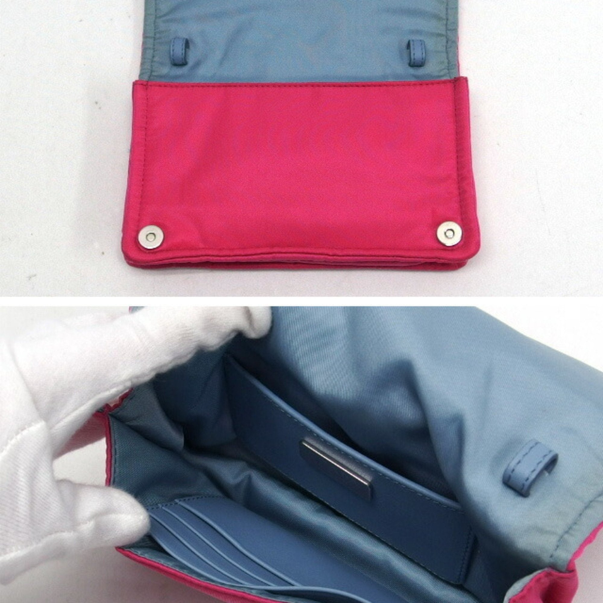 Prada Pink Nylon Clutch Bag Pochette Shoulder Bag (Pre-Owned)