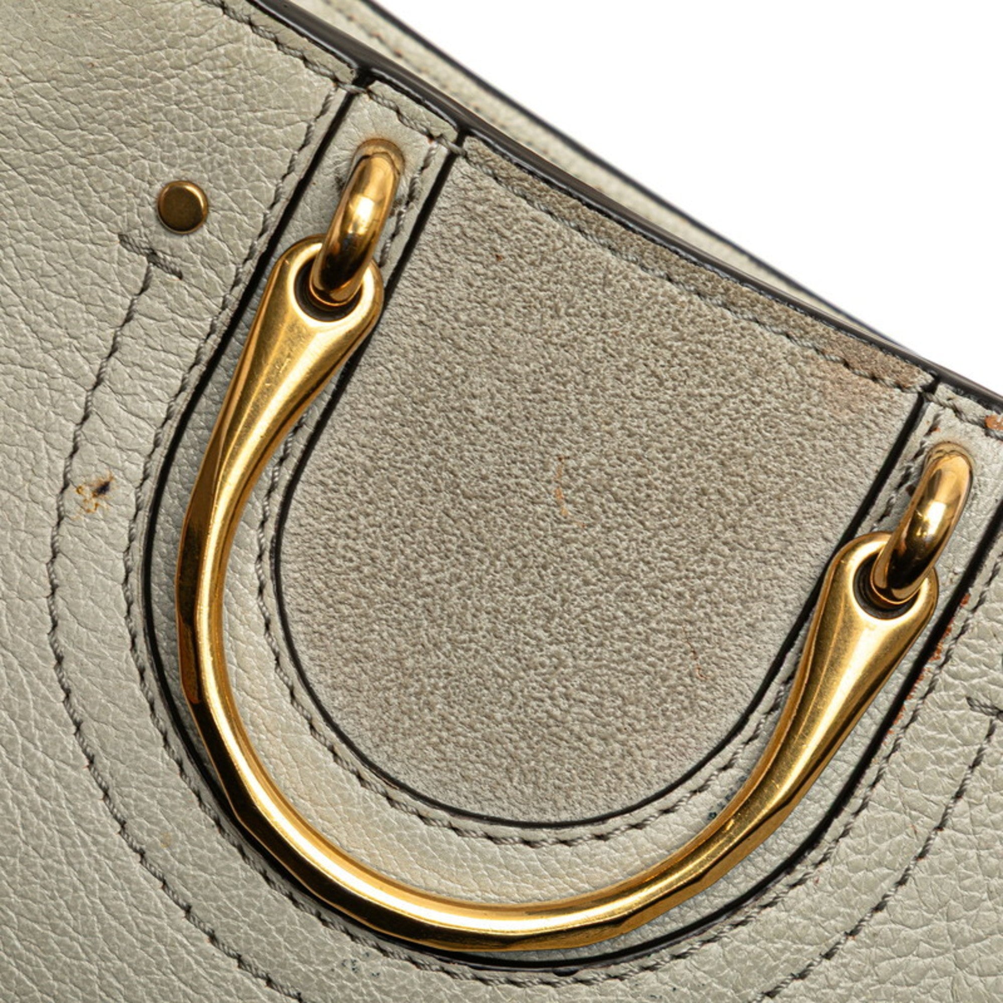 Chloé Gray Leather Suede Handbag Shoulder Bag (Pre-Owned)
