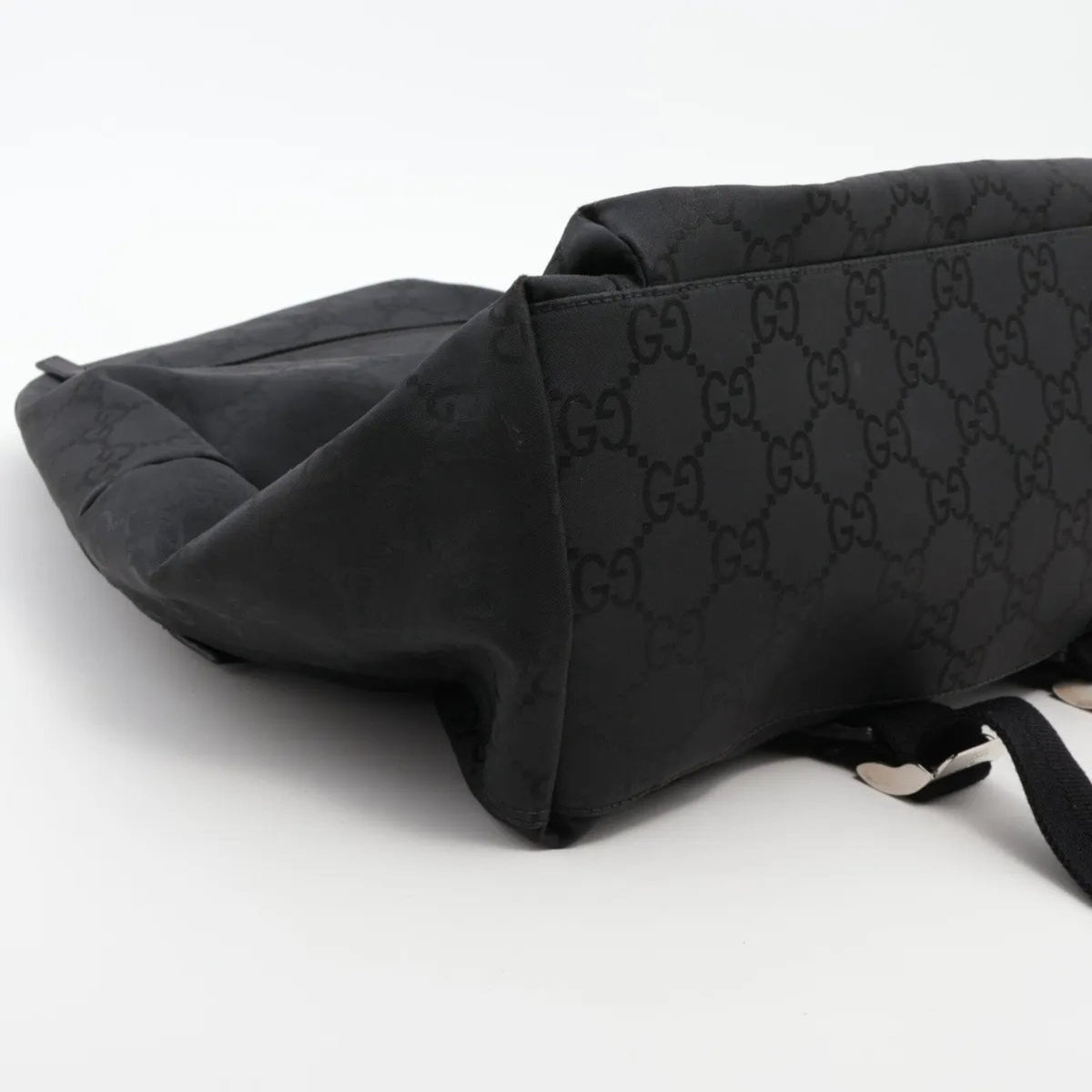 Gucci Black Leather Nylon Backpack Shoulder Bag (Pre-Owned)