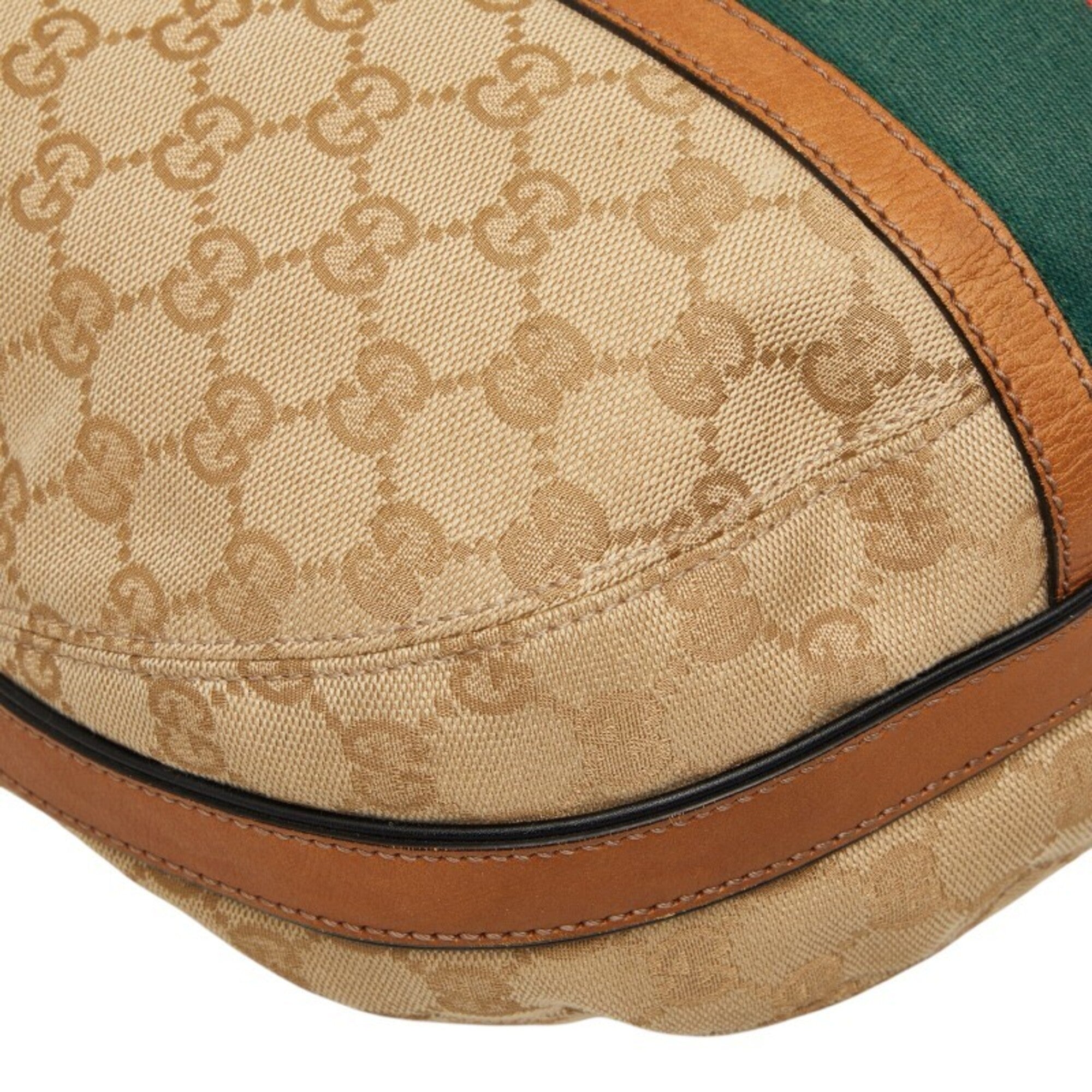 Gucci Gg Canvas Beige Multi-Color Gg Canvas Leather Shoulder Bag (Pre-Owned)