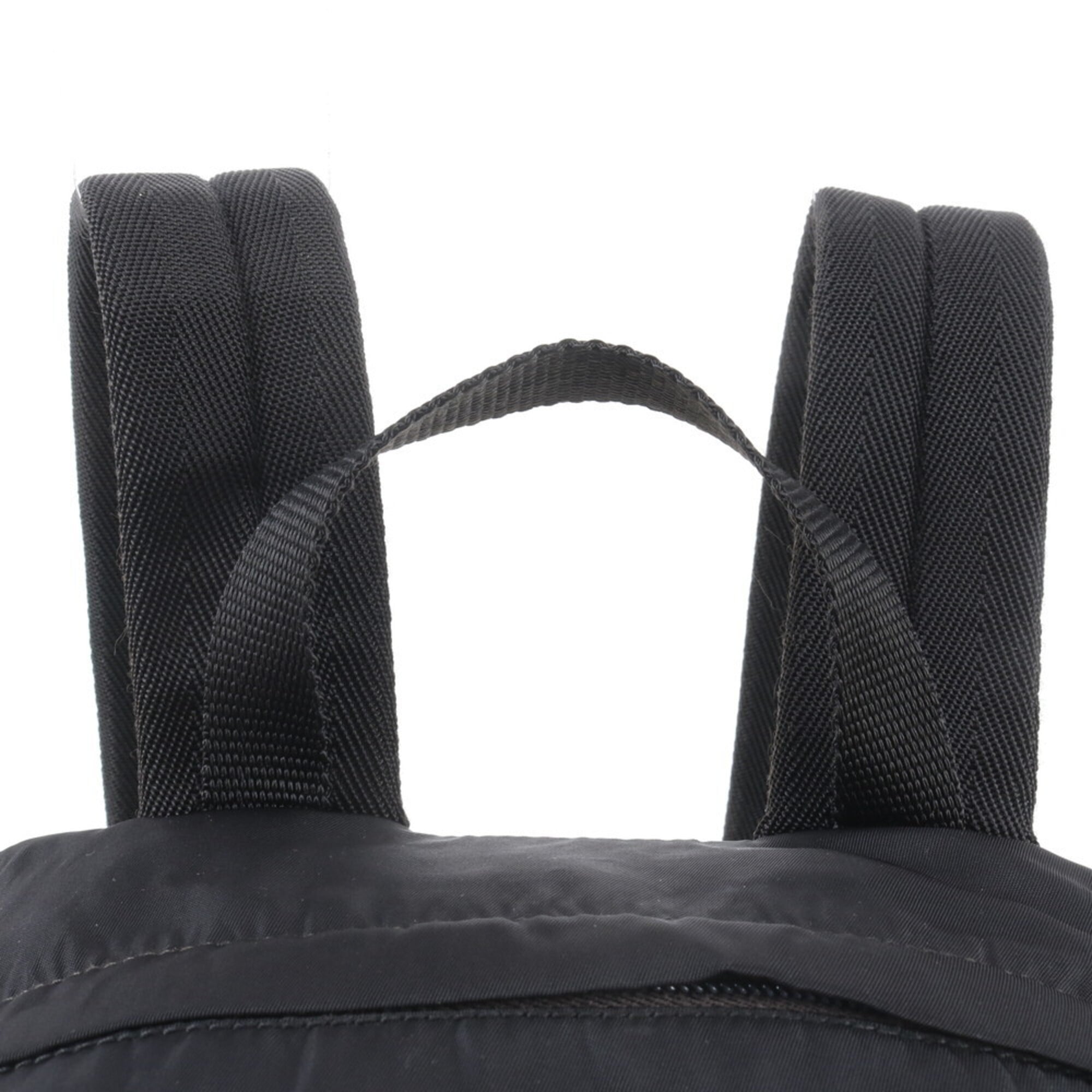Prada Black White Nylon Backpack Handbag (Pre-Owned)
