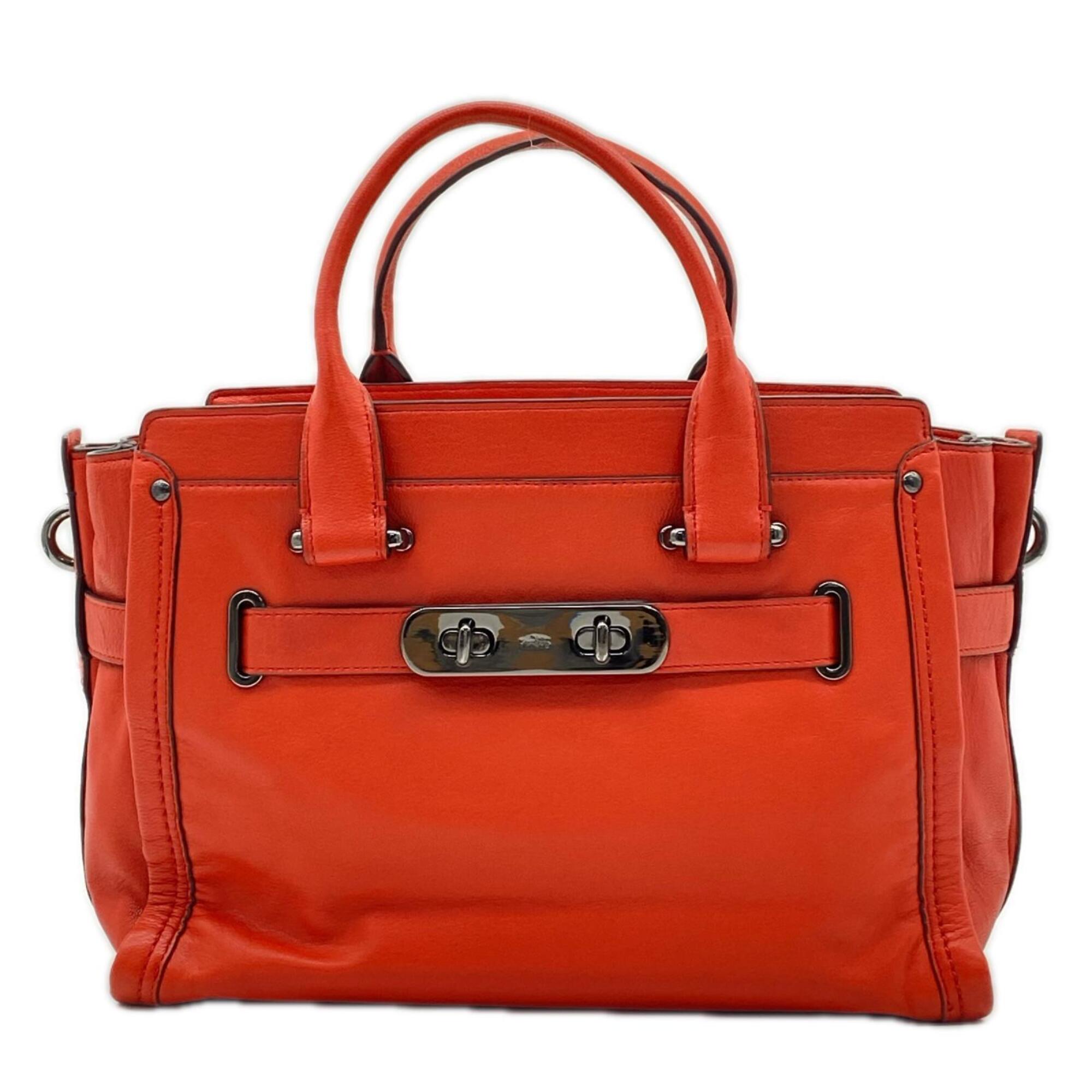 Coach Orange Leather Handbag (Pre-Owned)