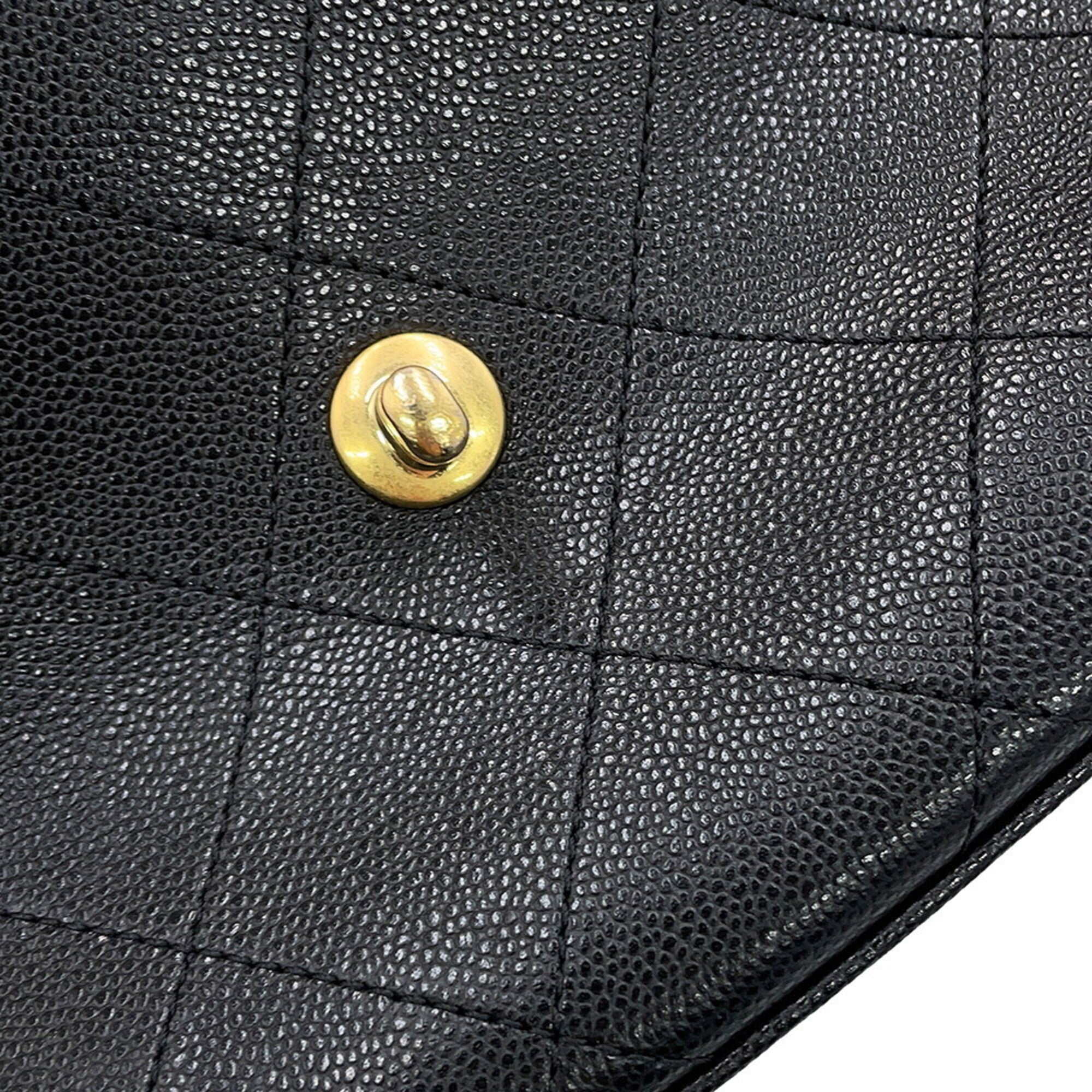 Chanel Matelasse Black Grained Calfskin Handbag Shoulder Bag (Pre-Owned)
