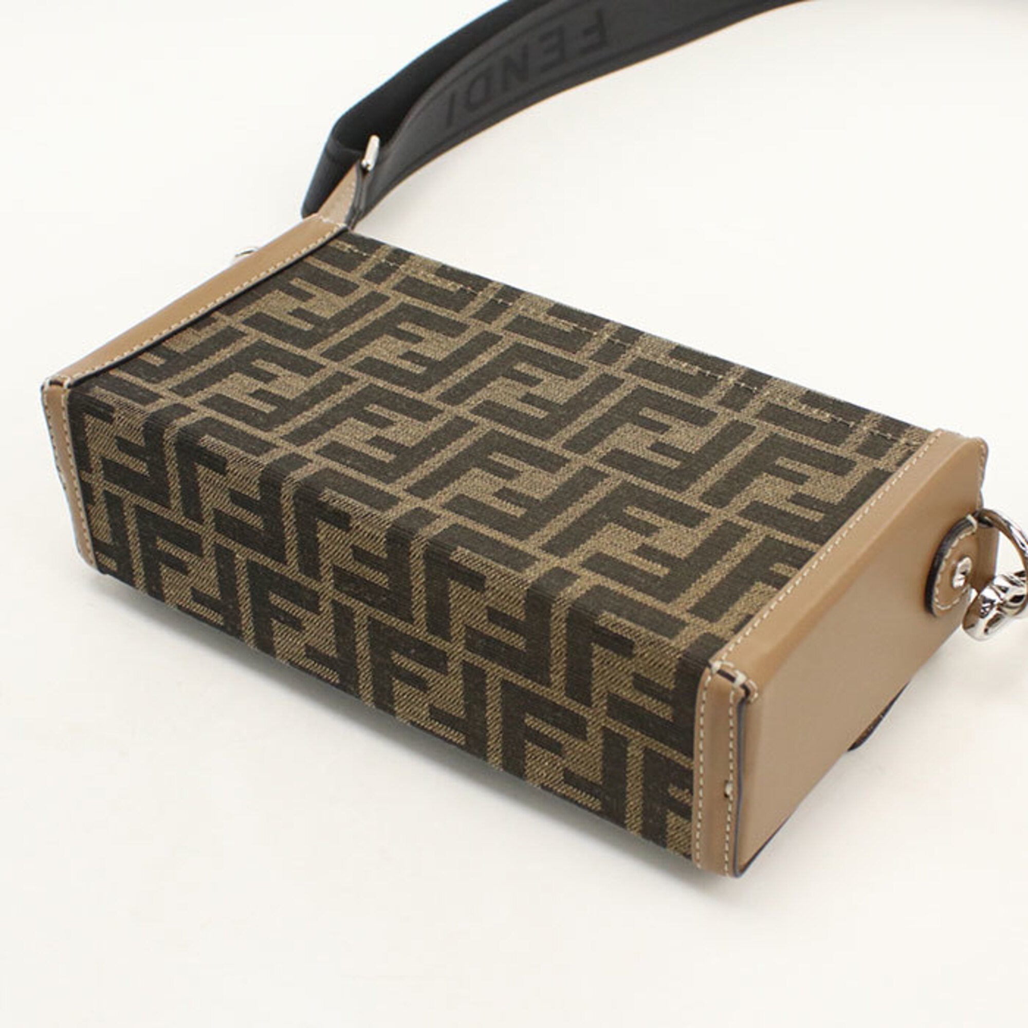 Fendi Brown Jacquard Handbag (Pre-Owned)