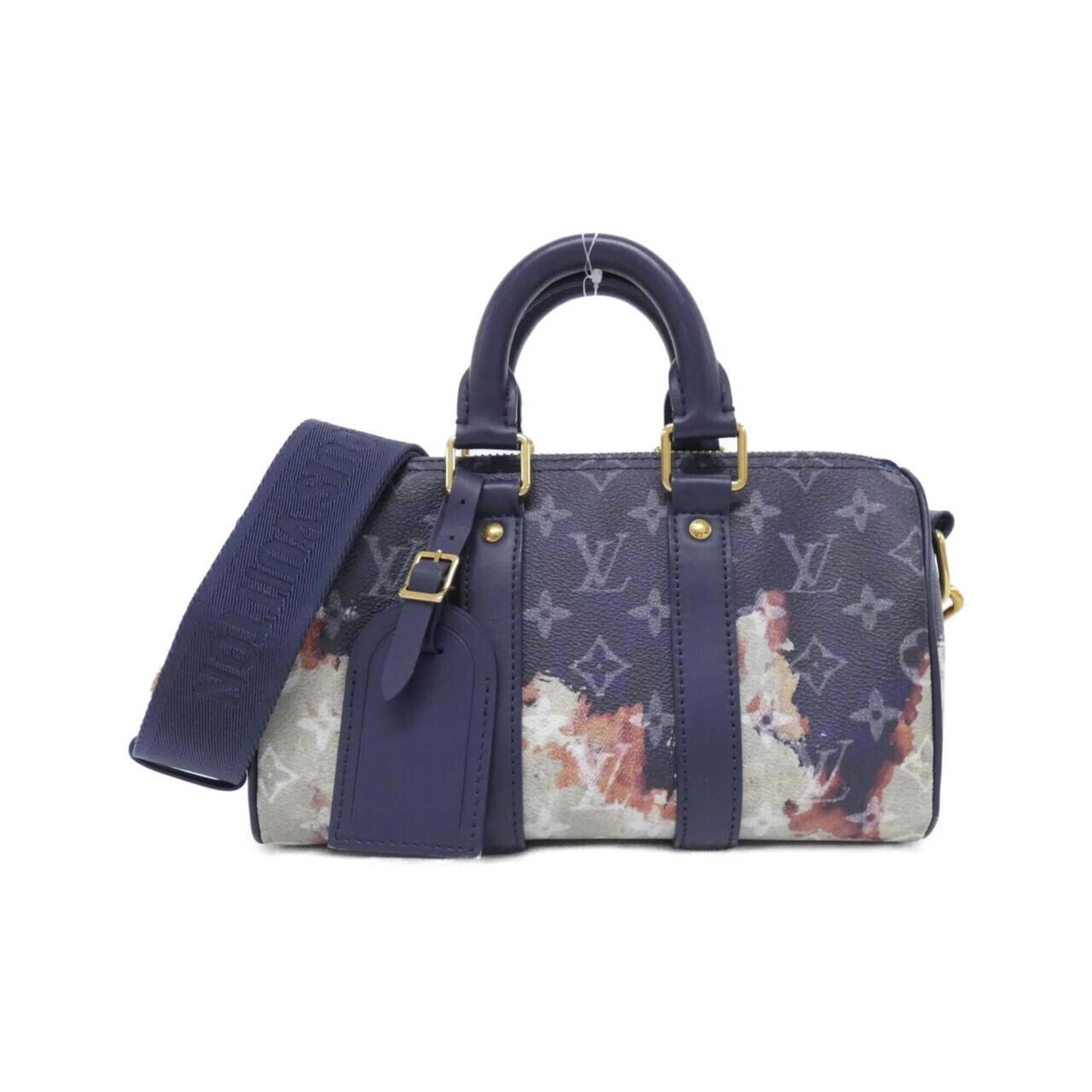 Louis Vuitton Ancre Blue Coated Canvas Boston Bag (Pre-Owned)