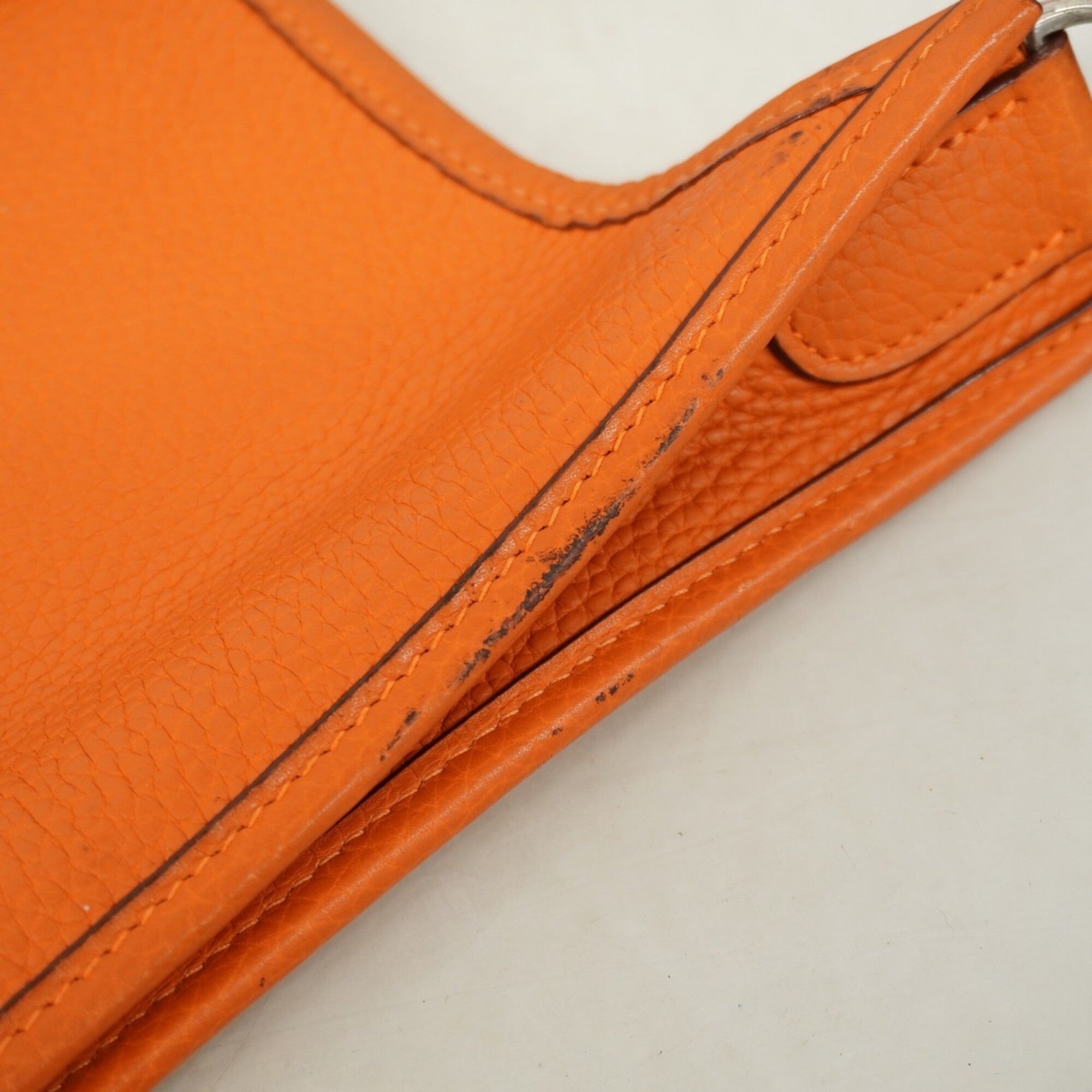 Hermes Orange Taurillon Clemence Leather Shoulder Bag (Pre-Owned)