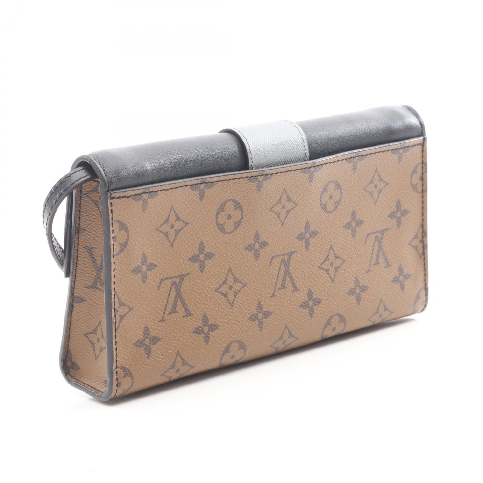 Louis Vuitton Black Brown Coated Canvas Pvc Leather Pochette Shoulder Bag (Pre-Owned)