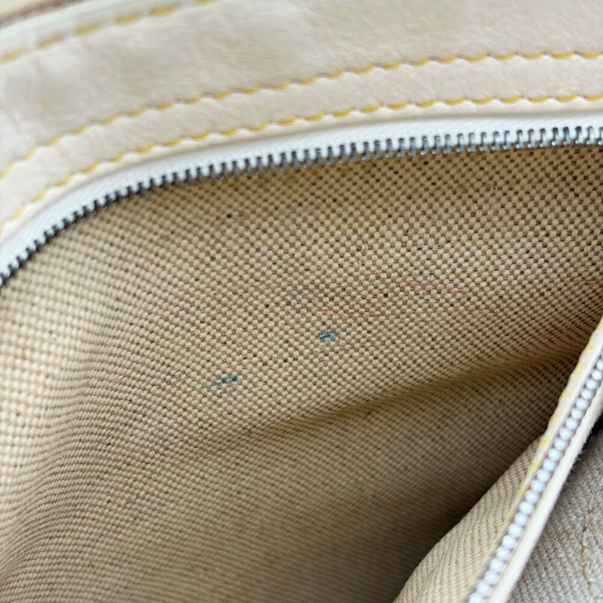 Celine Beige Yellow Canvas Pvc Leather Pochette Shoulder Bag (Pre-Owned)