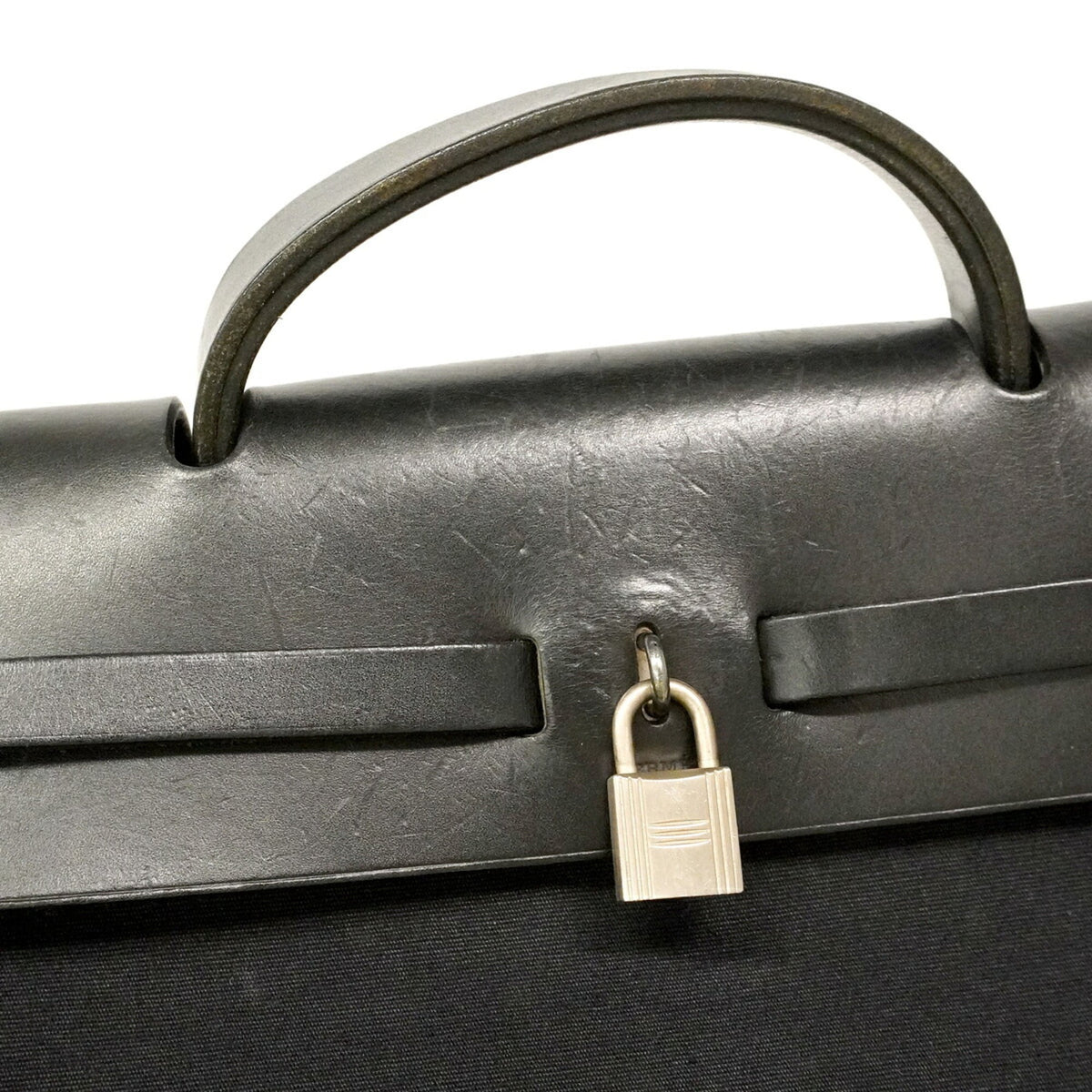 Hermes Black Toile Officier Handbag (Pre-Owned)