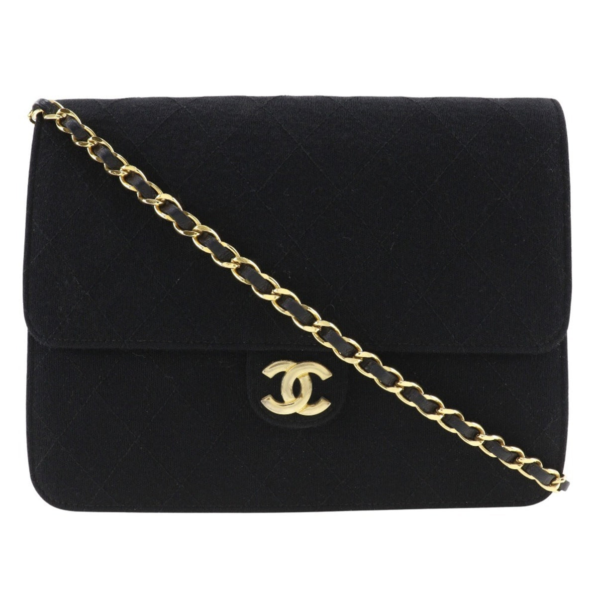 Chanel Black Cotton Shoulder Bag (Pre-Owned)