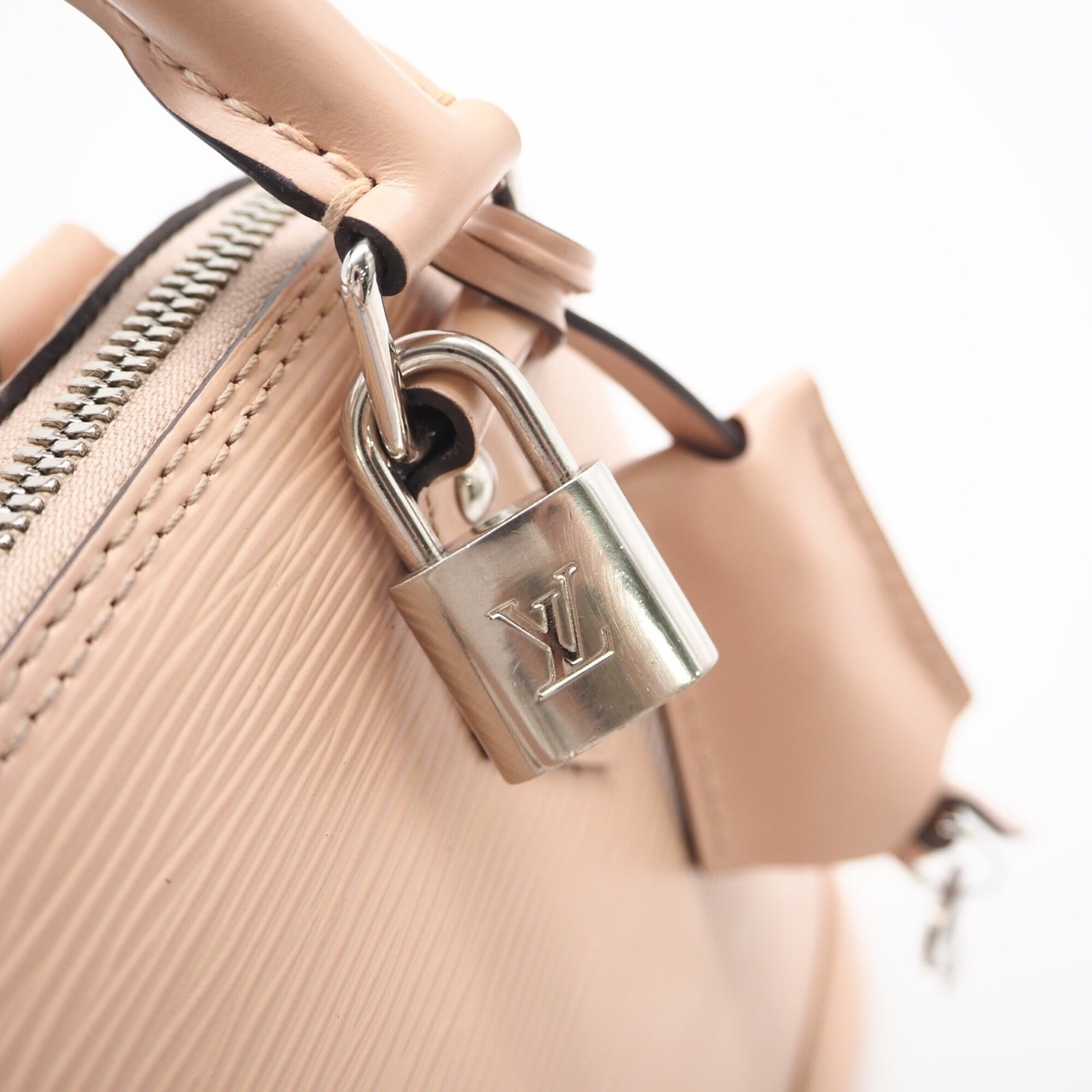Louis Vuitton Pink Beige Leather Handbag (Pre-Owned)