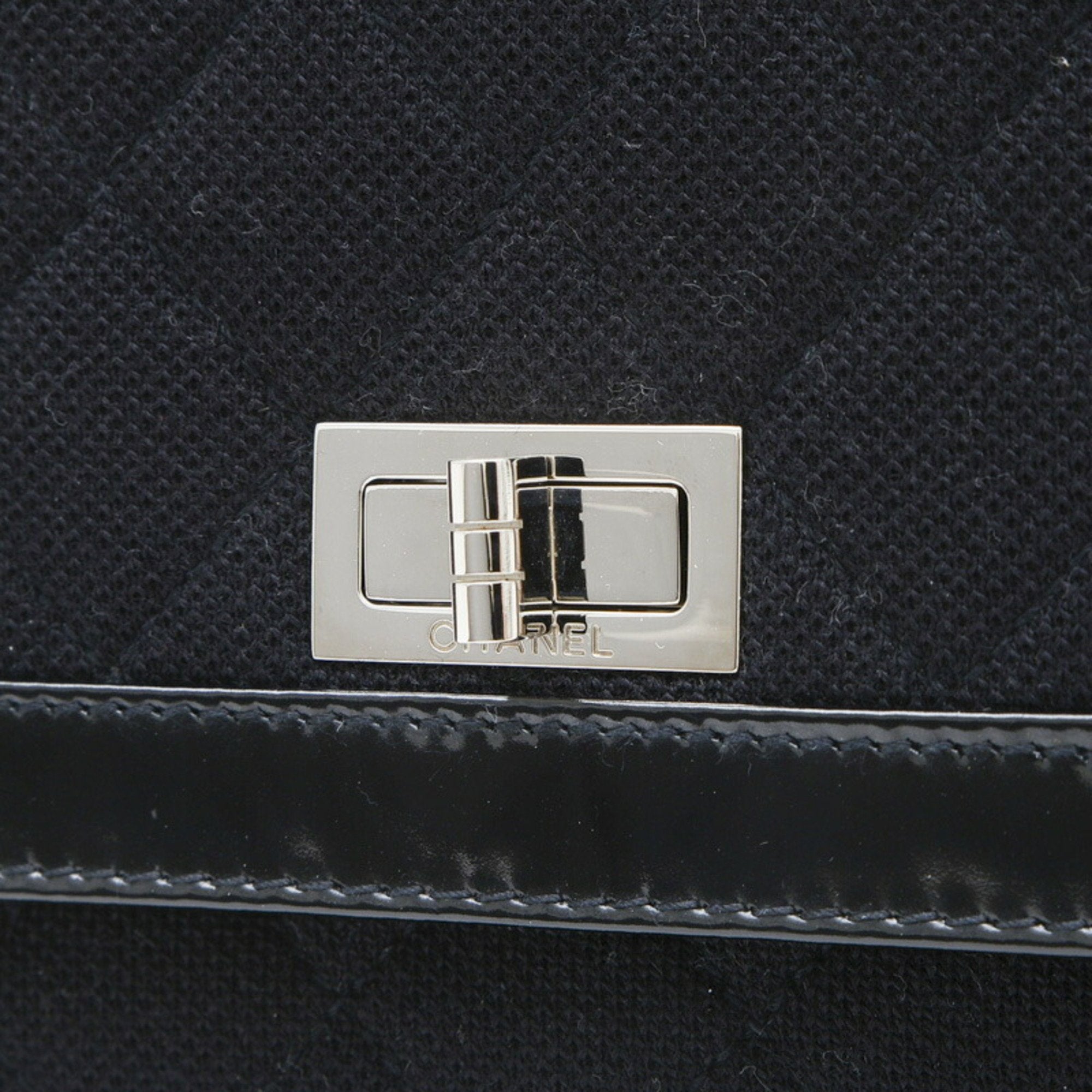 Chanel Black Cotton Patent Leather Shoulder Bag (Pre-Owned)
