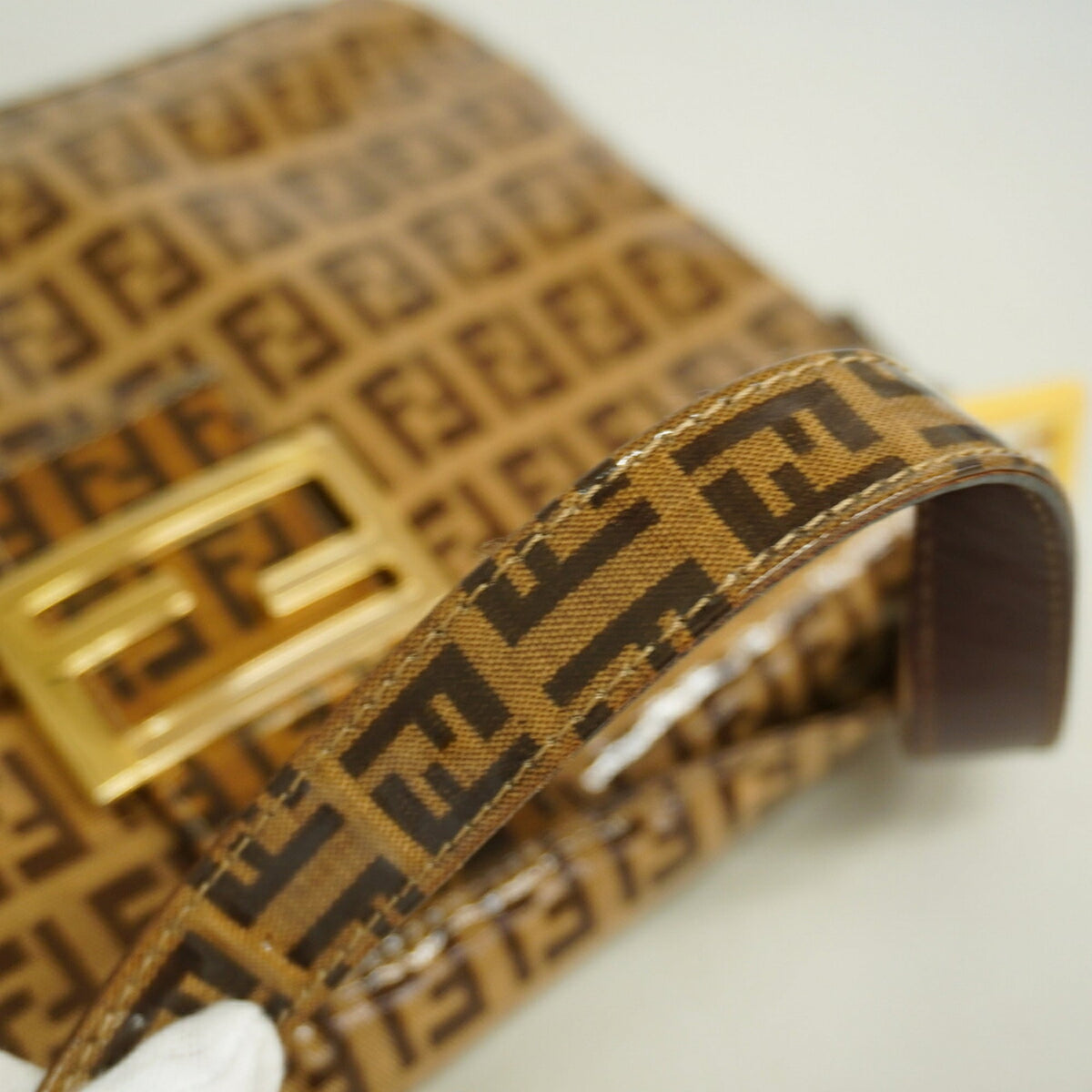 Fendi Brown Coated Canvas Handbag (Pre-Owned)