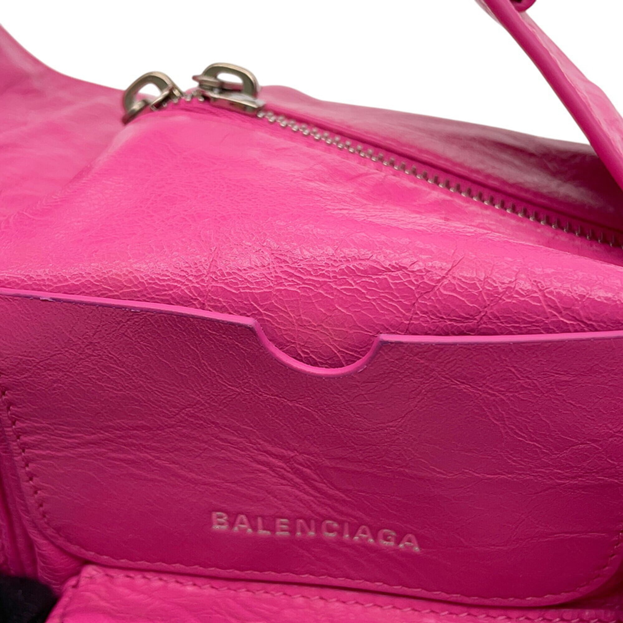Balenciaga Pink Leather Handbag Shoulder Bag (Pre-Owned)