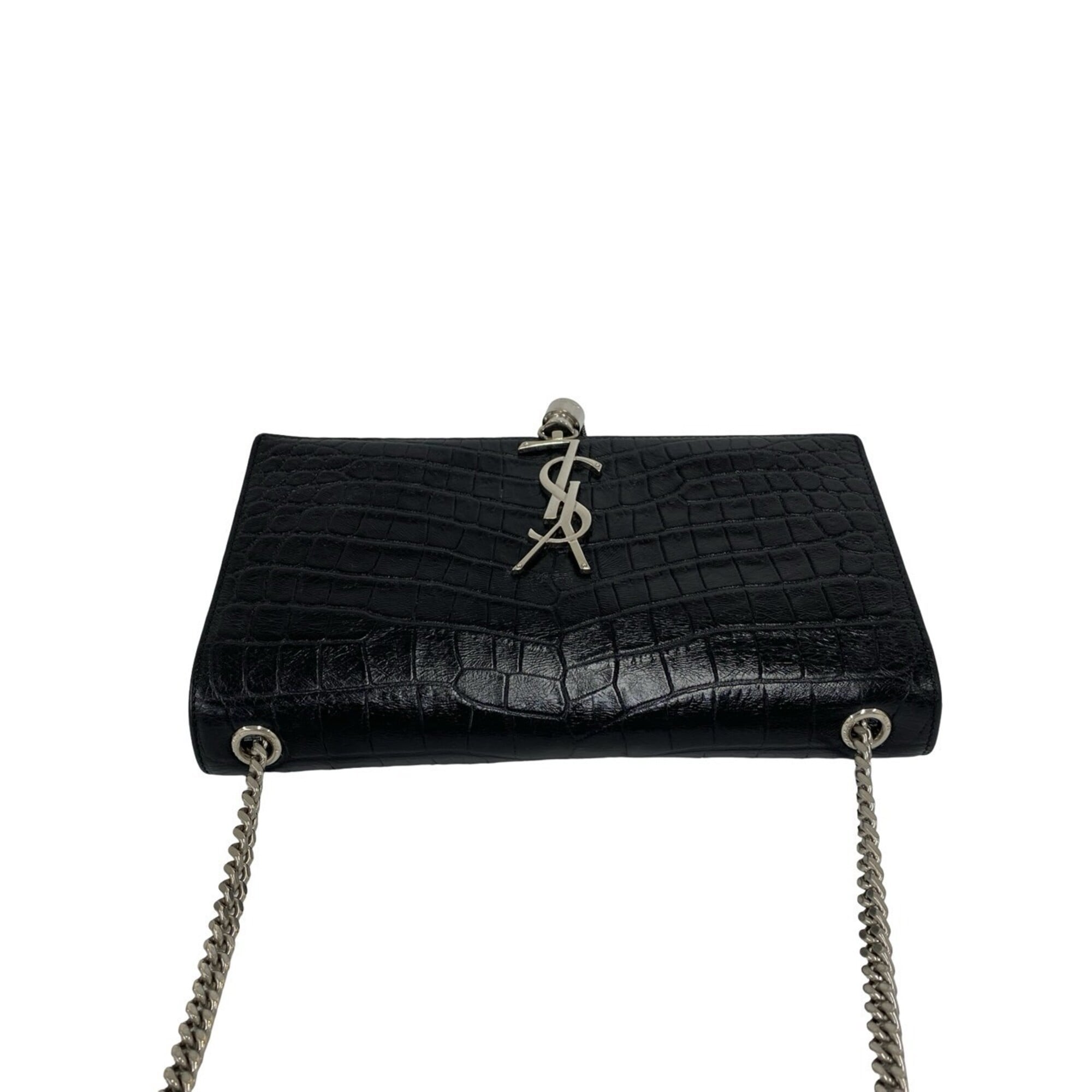 Yves Saint Laurent Black Leather Pochette Shoulder Bag (Pre-Owned)
