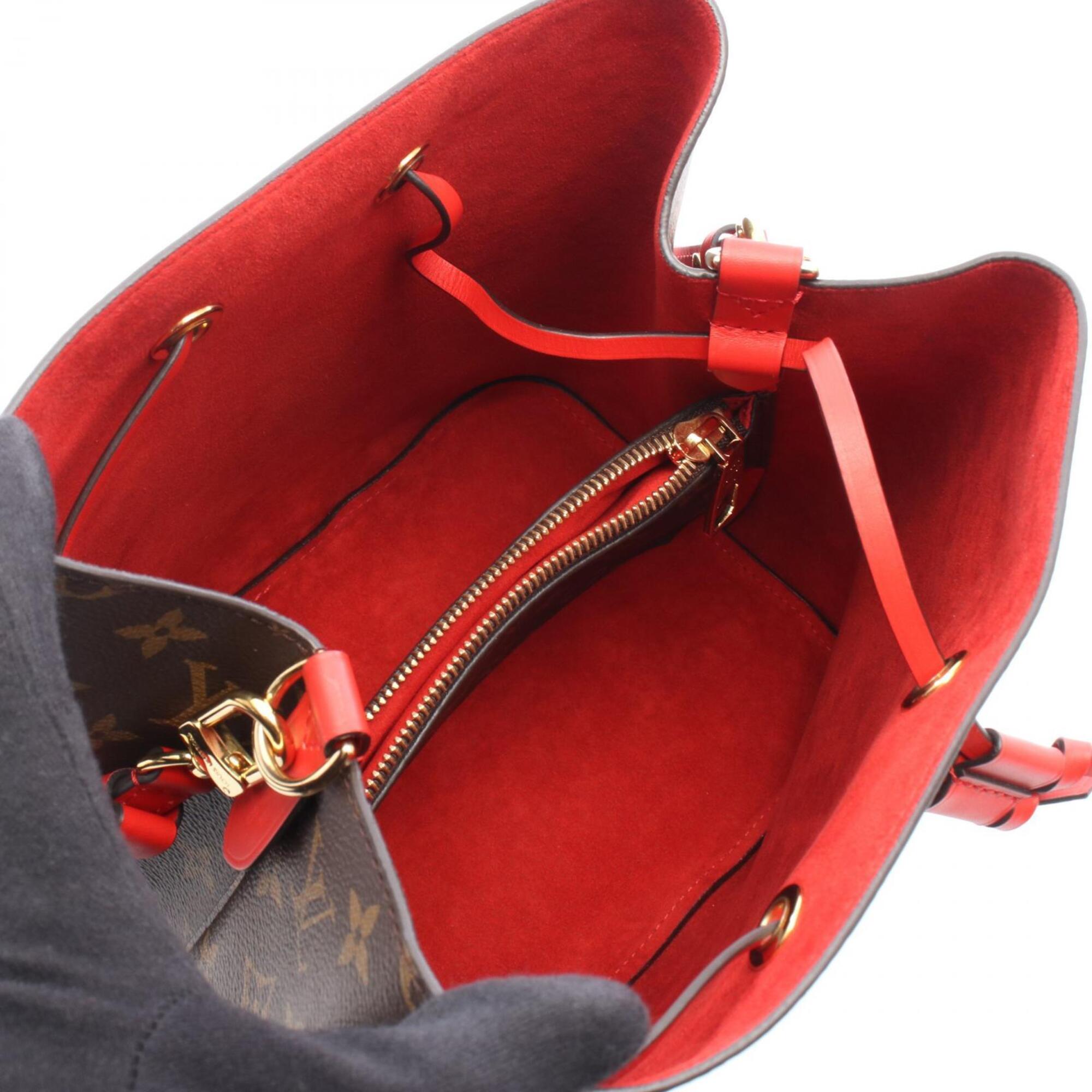 Louis Vuitton Brown Coquelicots Monogram Red Color Coated Canvas Leather Handbag Shoulder Bag (Pre-Owned)