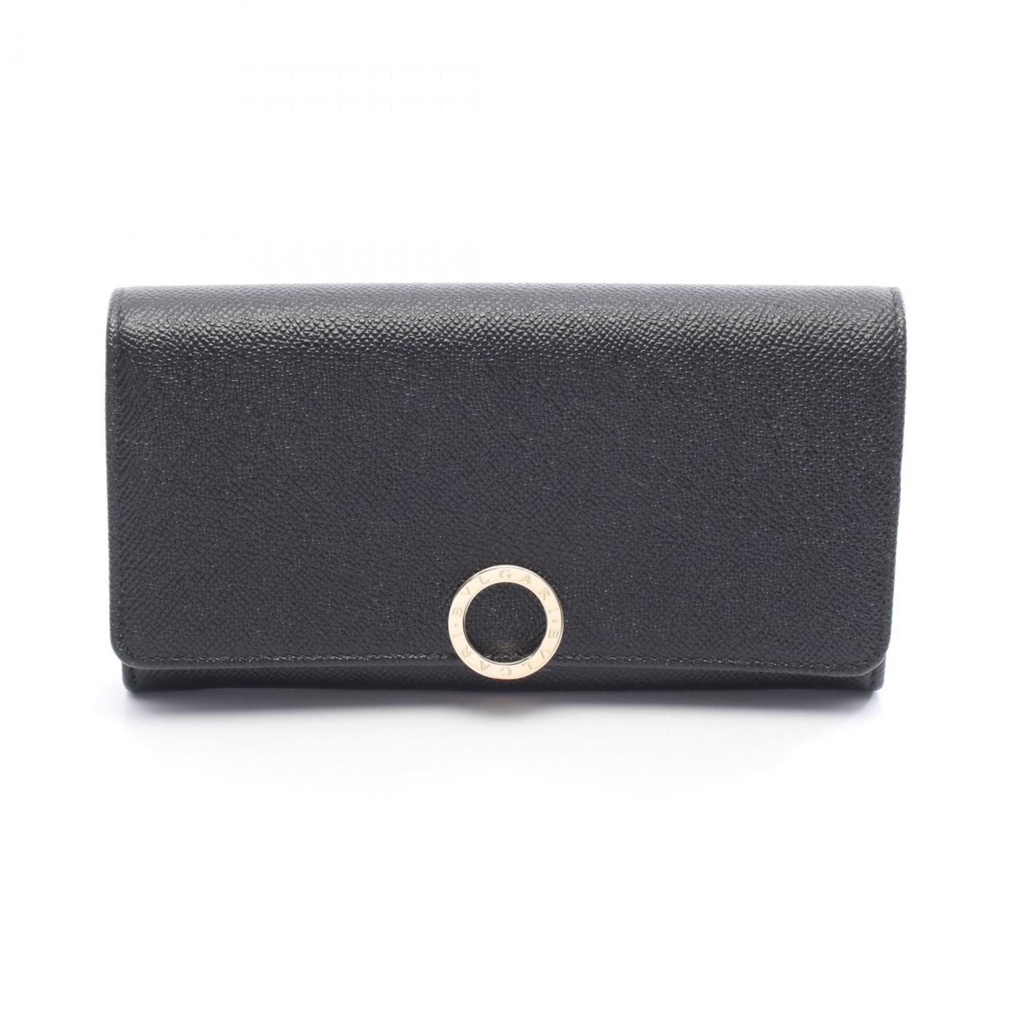Bvlgari Black Leather Long Wallet (Bi-Fold) (Pre-Owned)
