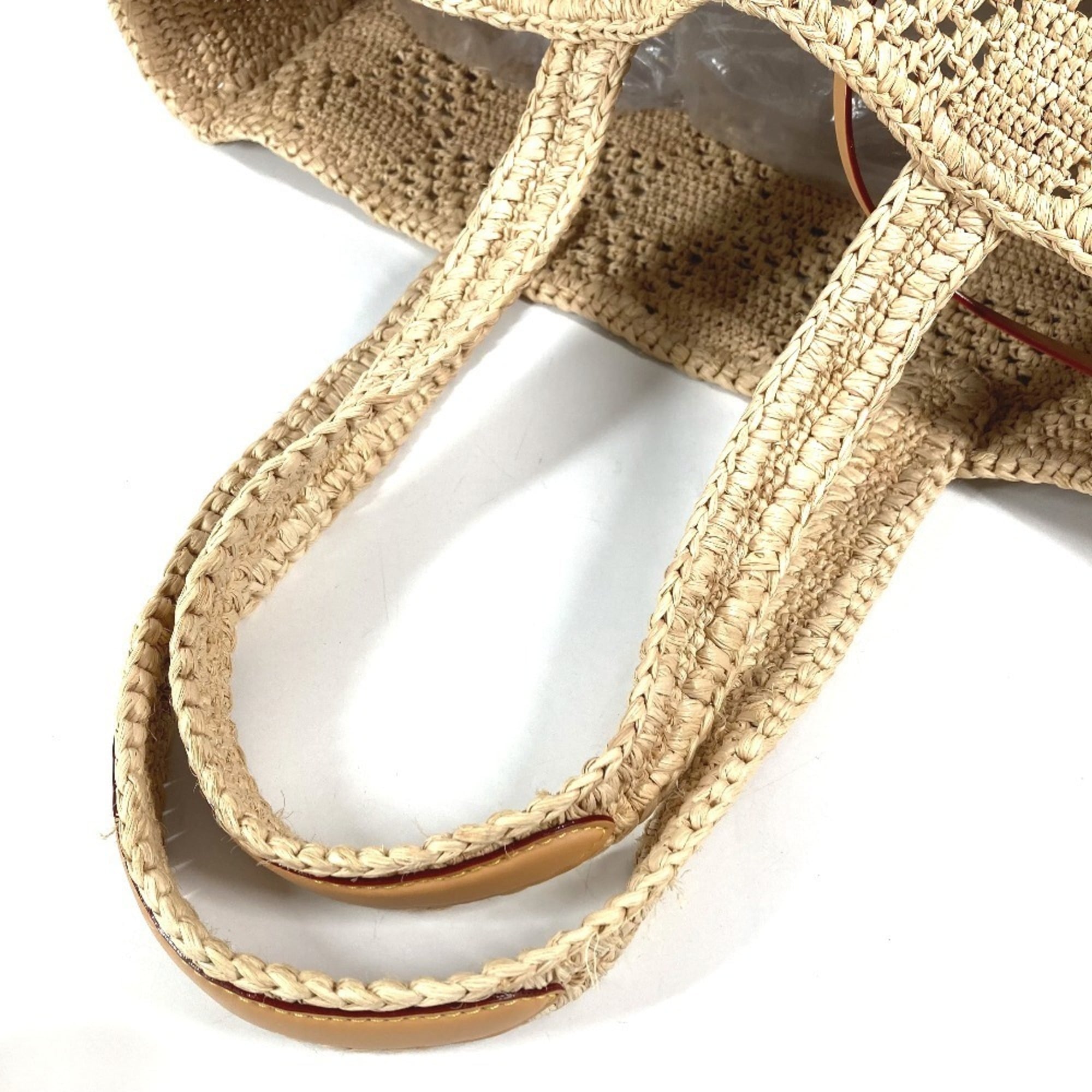 Louis Vuitton Natural Raffia Leather Handbag Shoulder Bag Tote Bag (Pre-Owned)