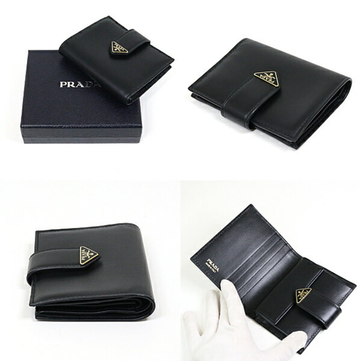 Prada Black Leather Wallet (Bi-Fold) (Pre-Owned)