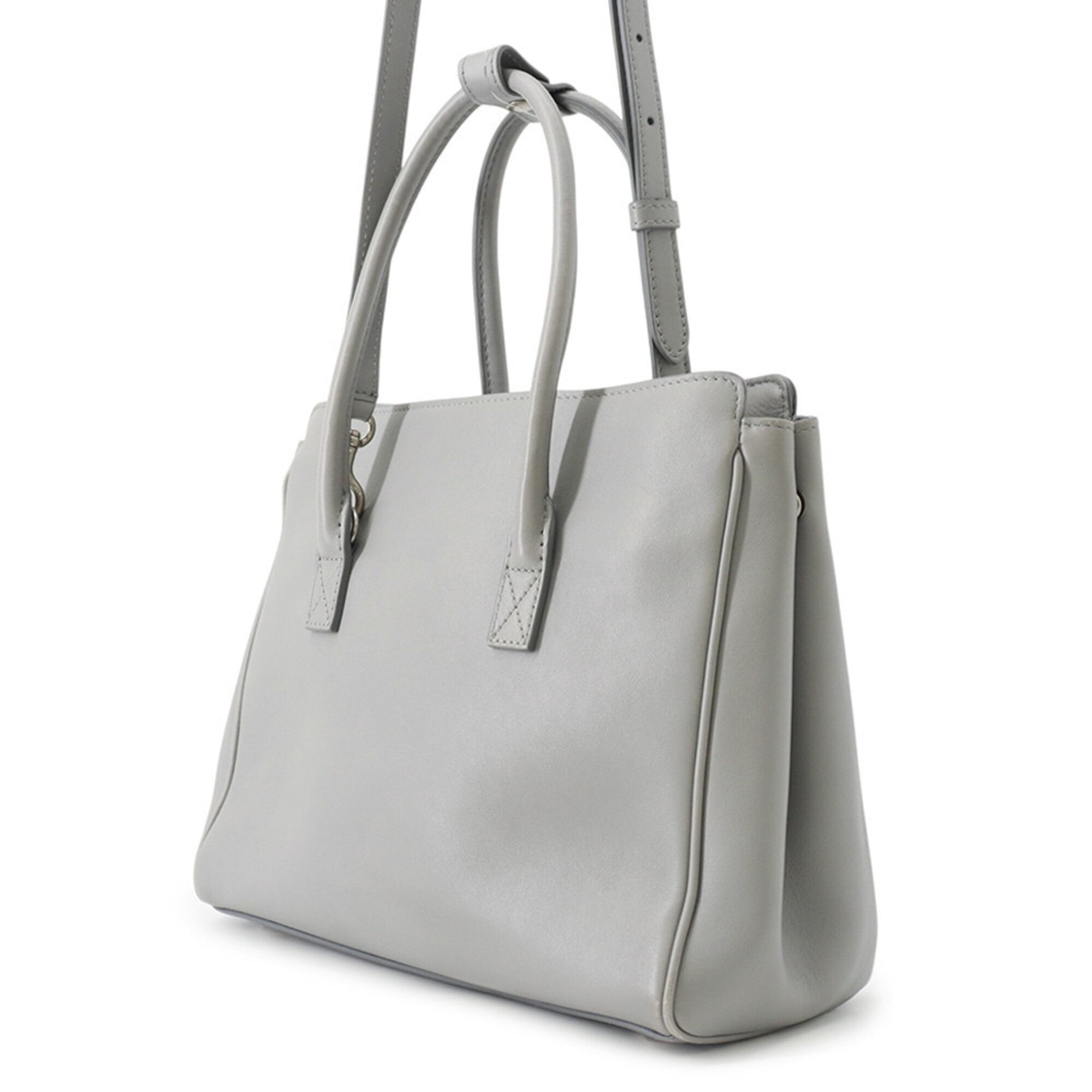 Balenciaga Gray Leather Handbag Shoulder Bag (Pre-Owned)