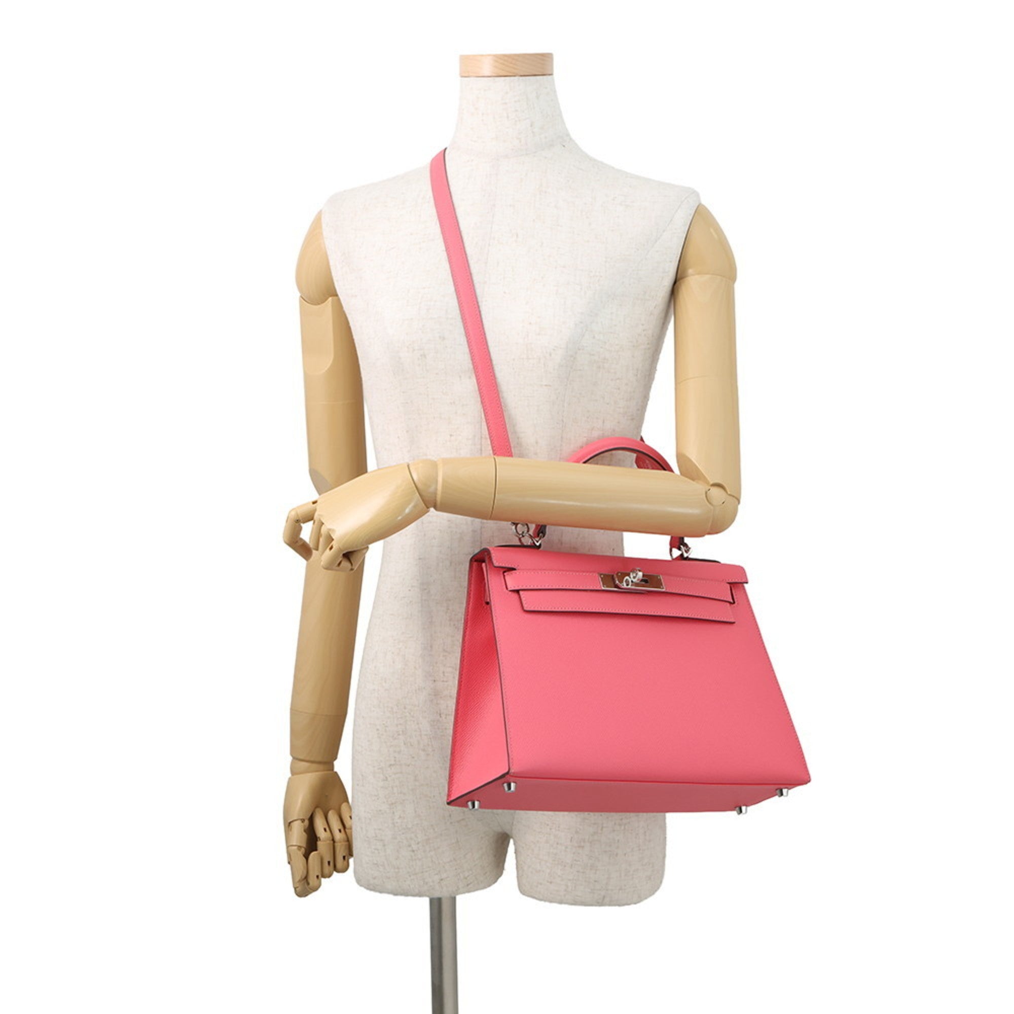 Hermes Kelly Rose Azalee Epsom Leather Handbag (Pre-Owned)