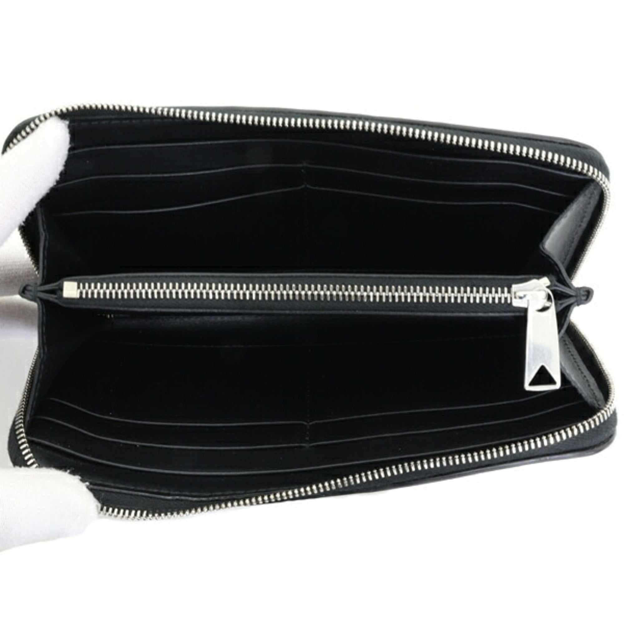 Bottega Veneta Black Leather Long Wallet (Bi-Fold) (Pre-Owned)