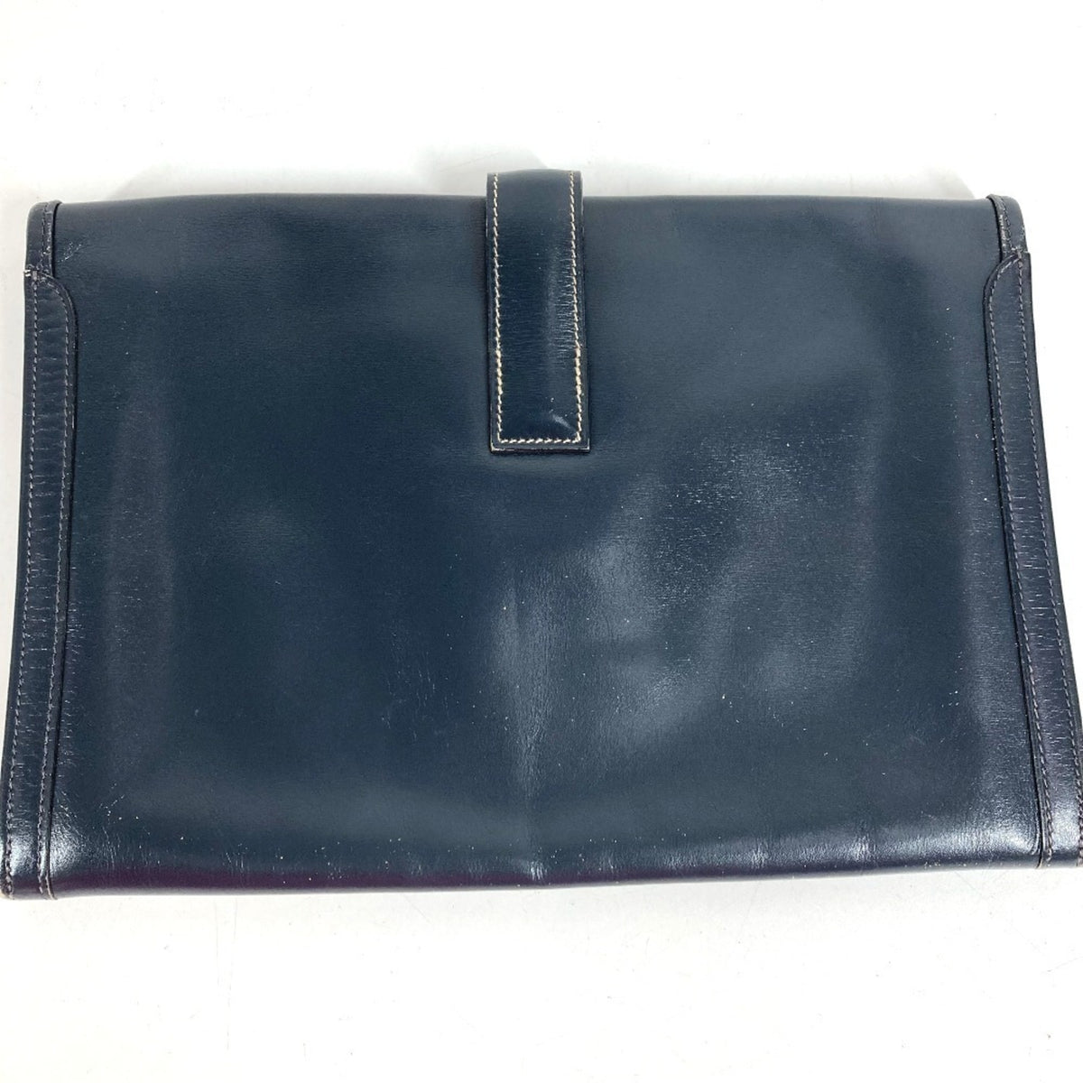 Hermes Navy Box Calf Leather Clutch Bag (Pre-Owned)