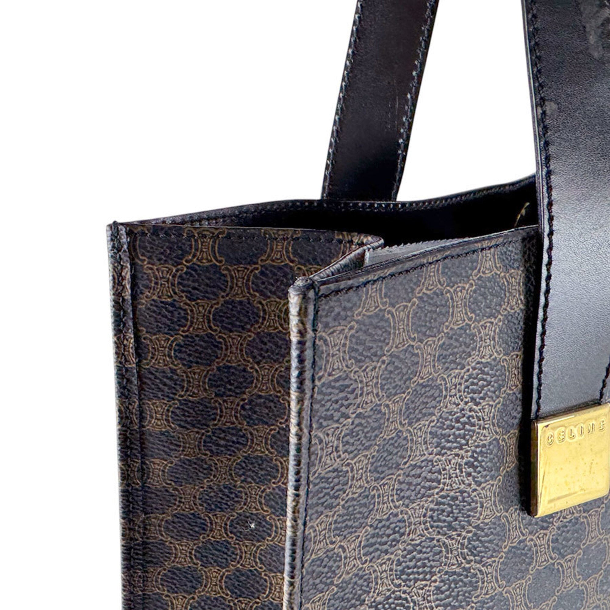 Celine Black Brown Coated Canvas Tote Bag (Pre-Owned)