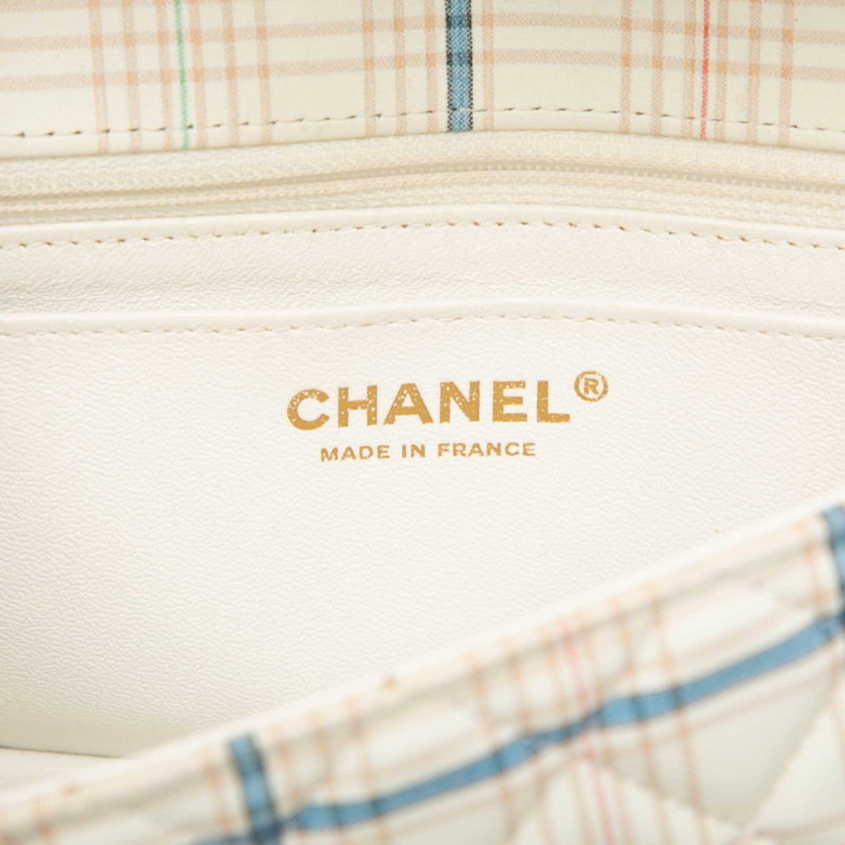 Chanel Gold Ivory Multi-Color Leather Shoulder Bag (Pre-Owned)
