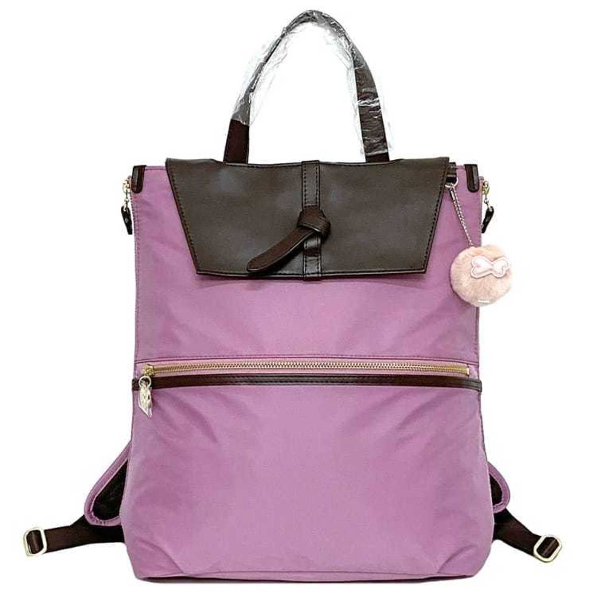 Kanana Project Brown Nylon Leather Backpack (Pre-Owned)