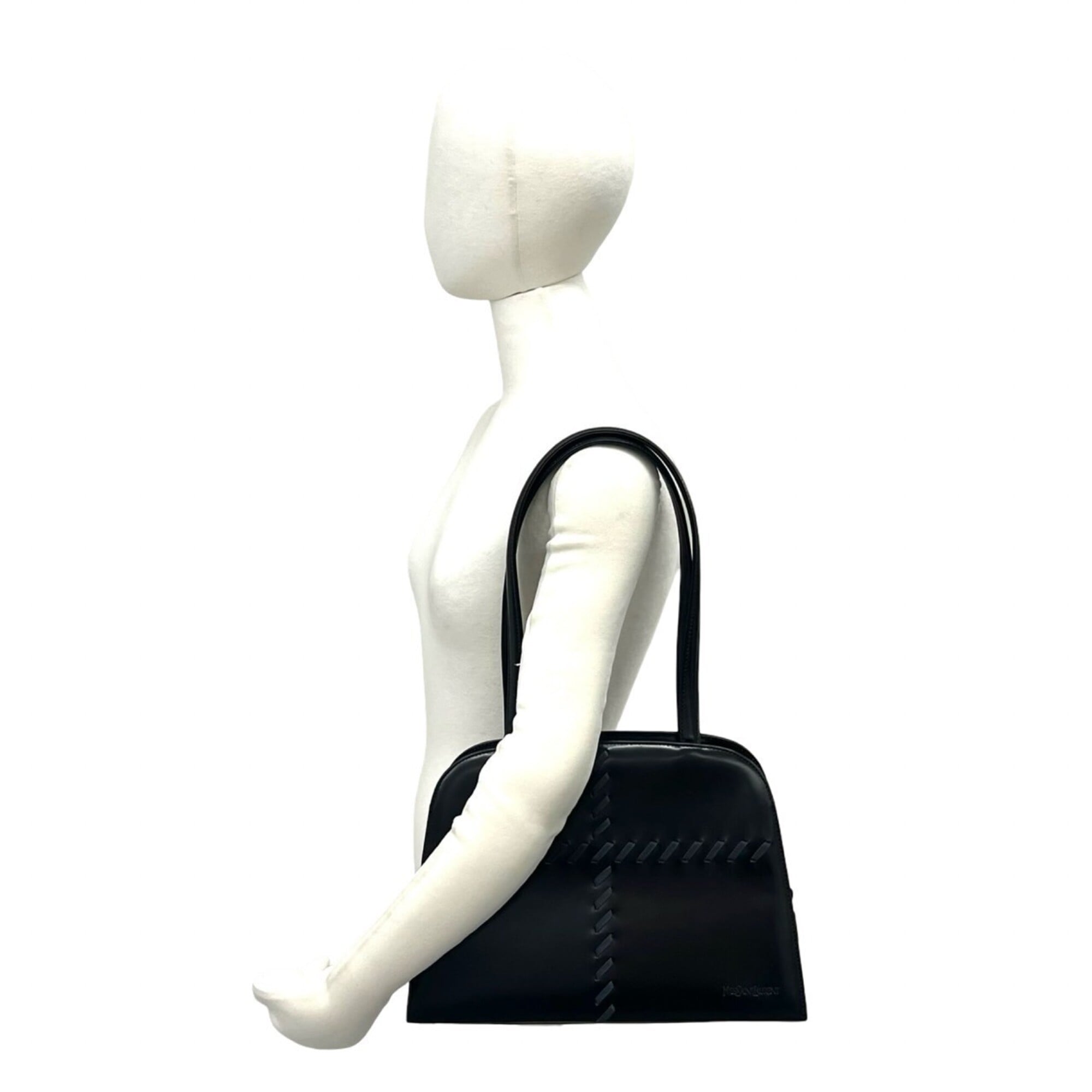 Yves Saint Laurent Black Leather Handbag Shoulder Bag (Pre-Owned)