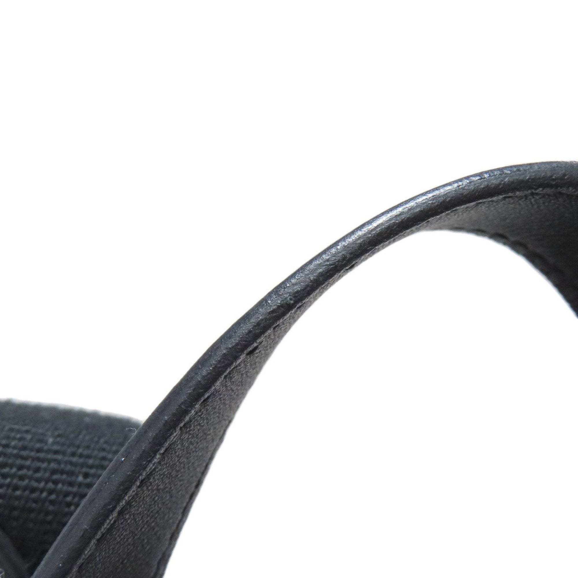 Hermes Beige Black Canvas Leather Backpack (Pre-Owned)