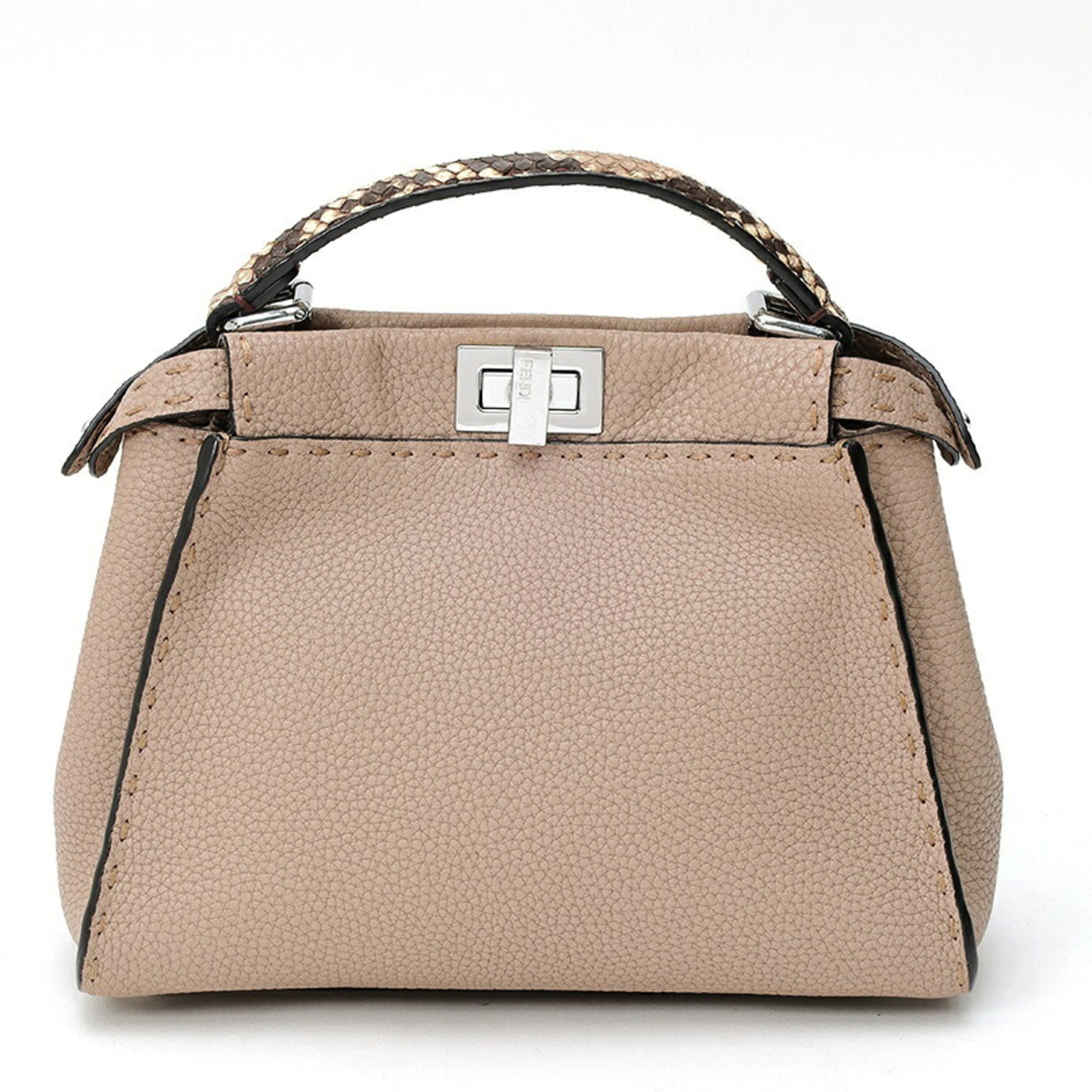 Fendi Grayish Leather Handbag (Pre-Owned)