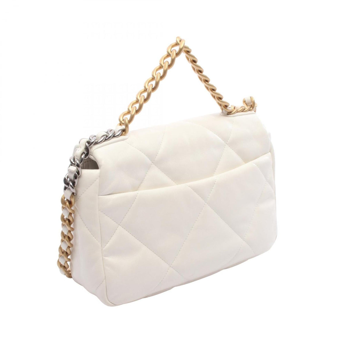 Chanel White Leather Handbag Shoulder Bag (Pre-Owned)