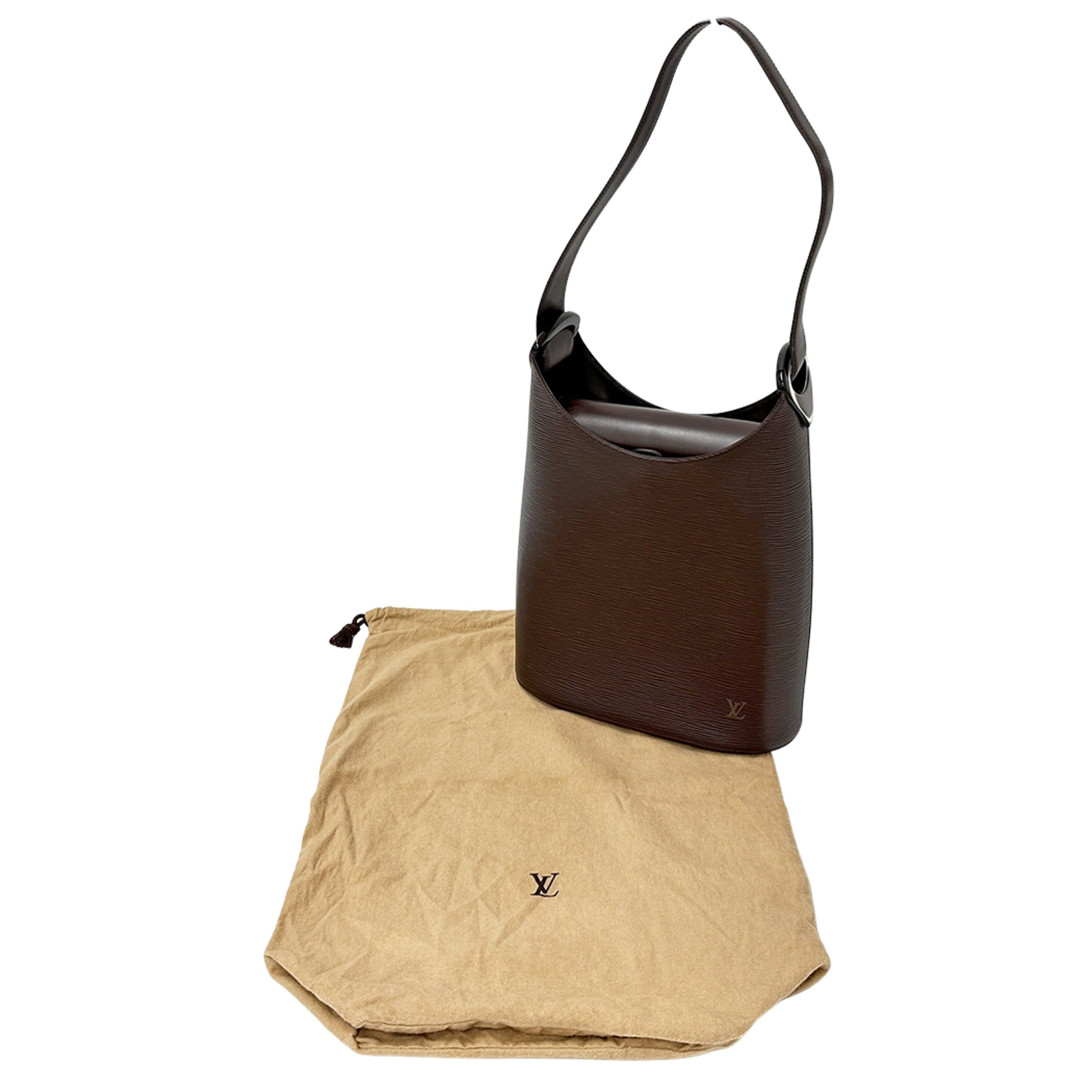 Louis Vuitton Brown Moka White Epi Leather Handbag Shoulder Bag (Pre-Owned)
