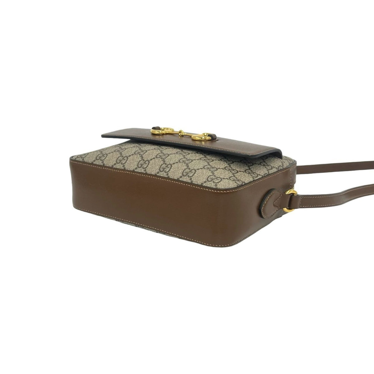Gucci Brown Elastane Leather Pochette Shoulder Bag (Pre-Owned)