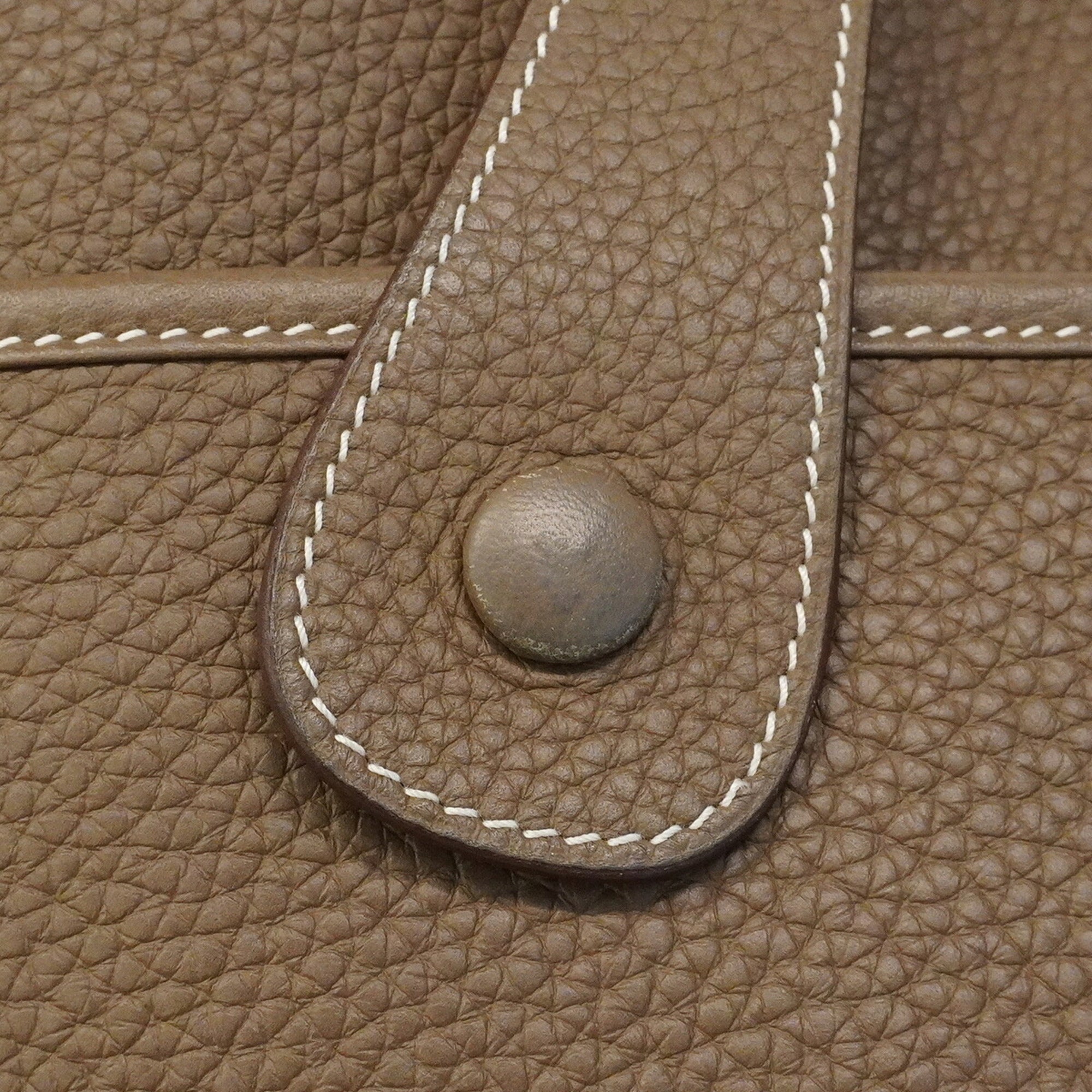 Hermes Etoupe Gray Taurillon Clemence Leather Shoulder Bag (Pre-Owned)